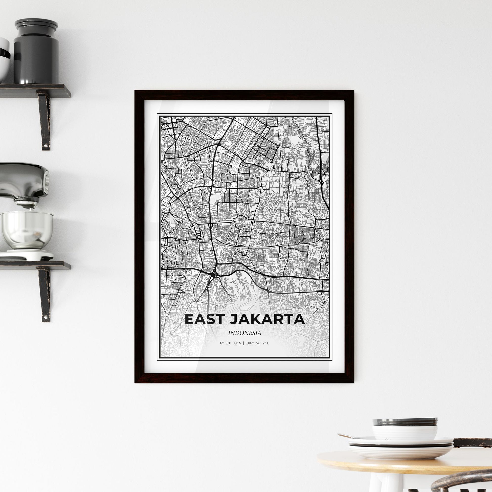 East Jakarta Indonesia - Minimal City Map