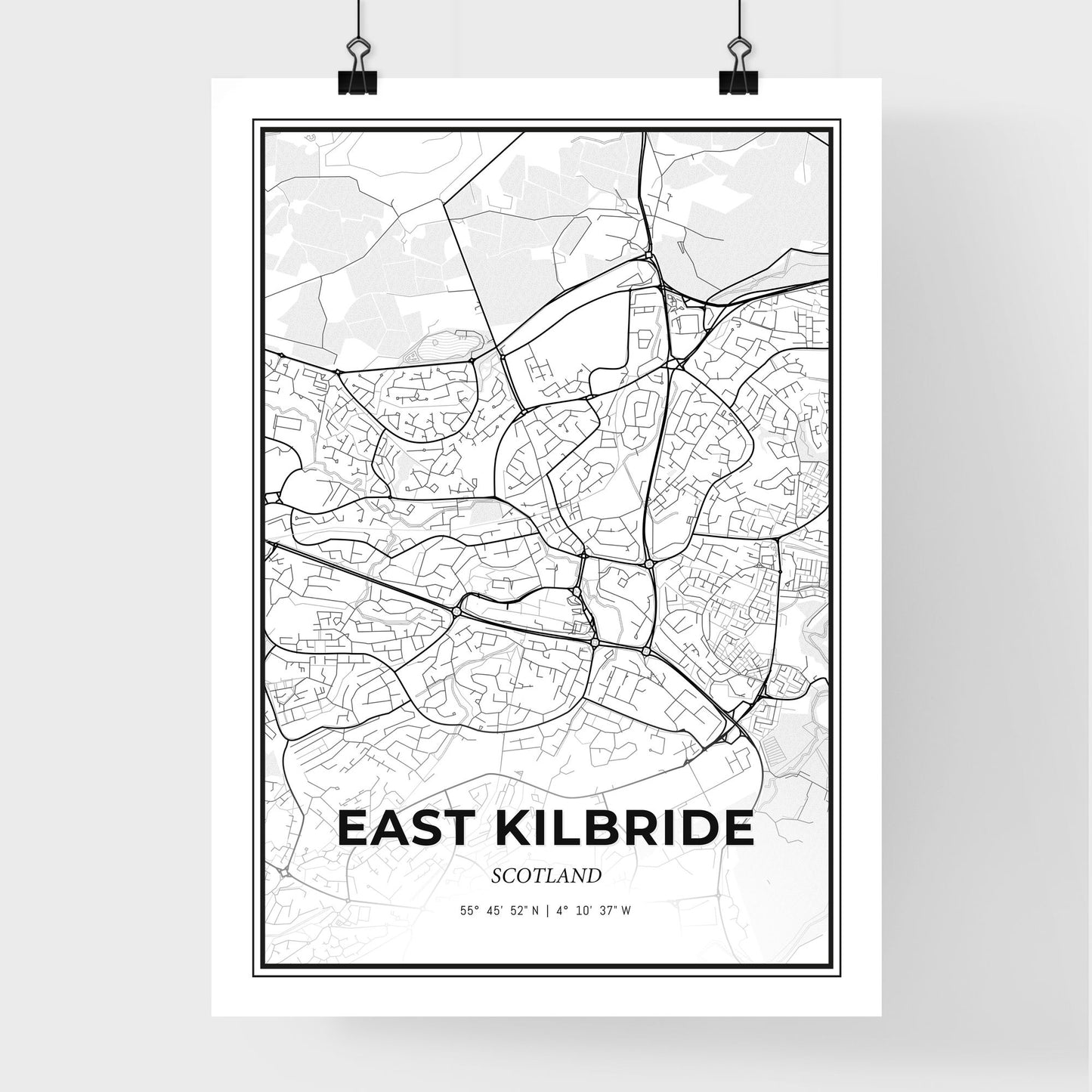 East Kilbride Scotland - Premium City Map Poster