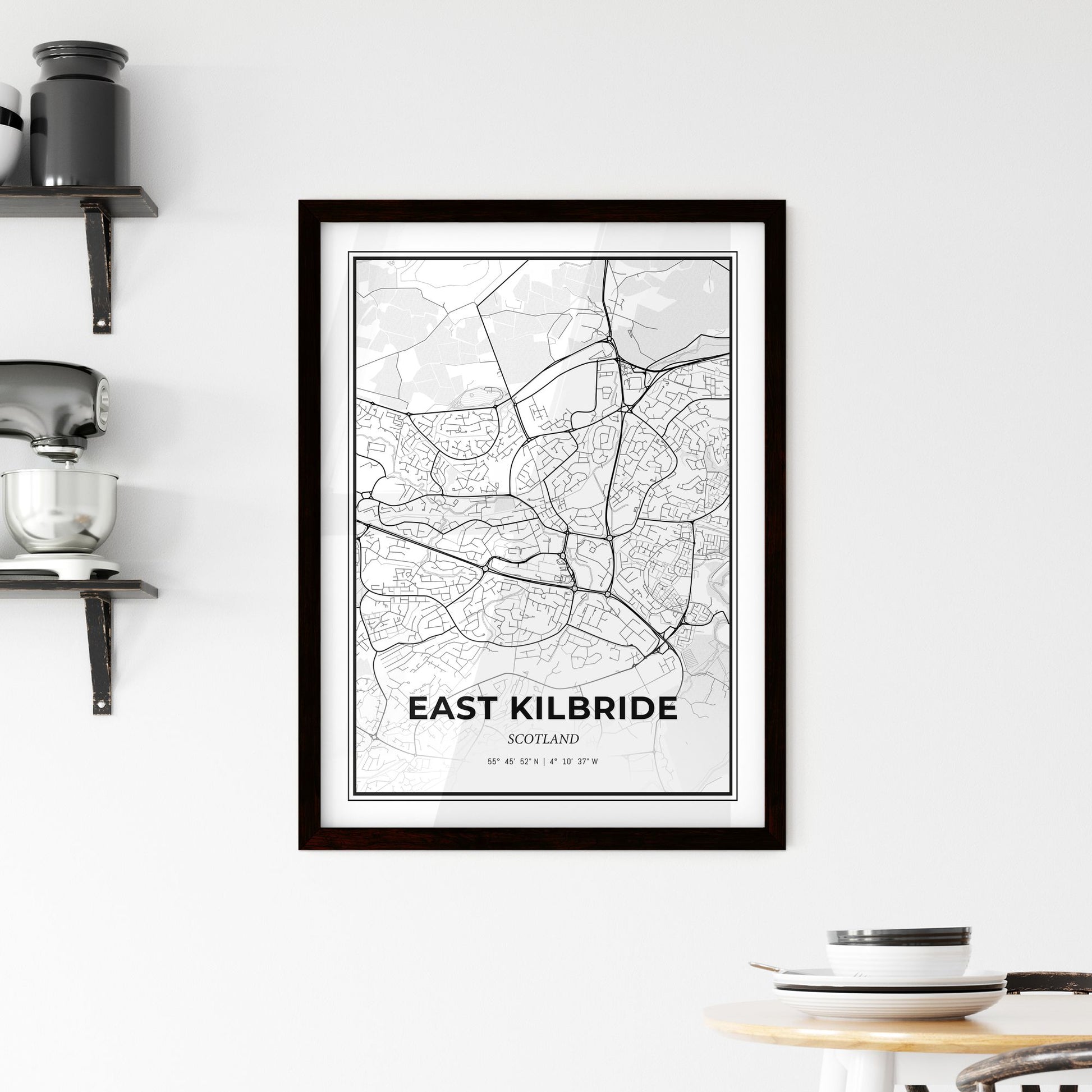 East Kilbride Scotland - Minimal City Map