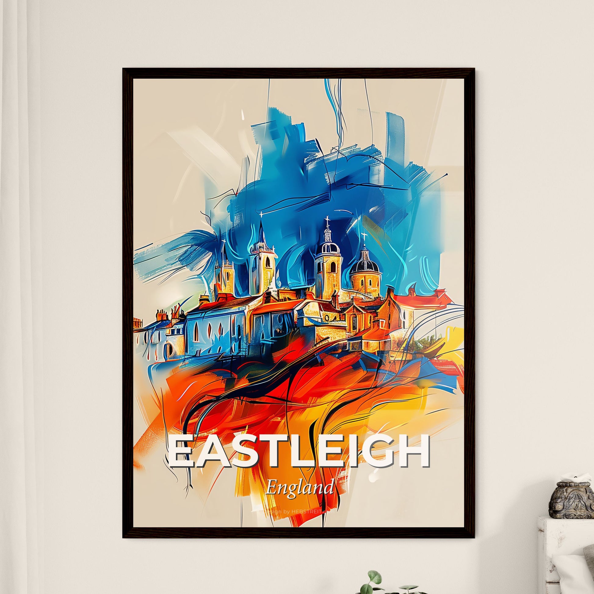 Vibrant Eastleigh, England - A Painting Of A Building