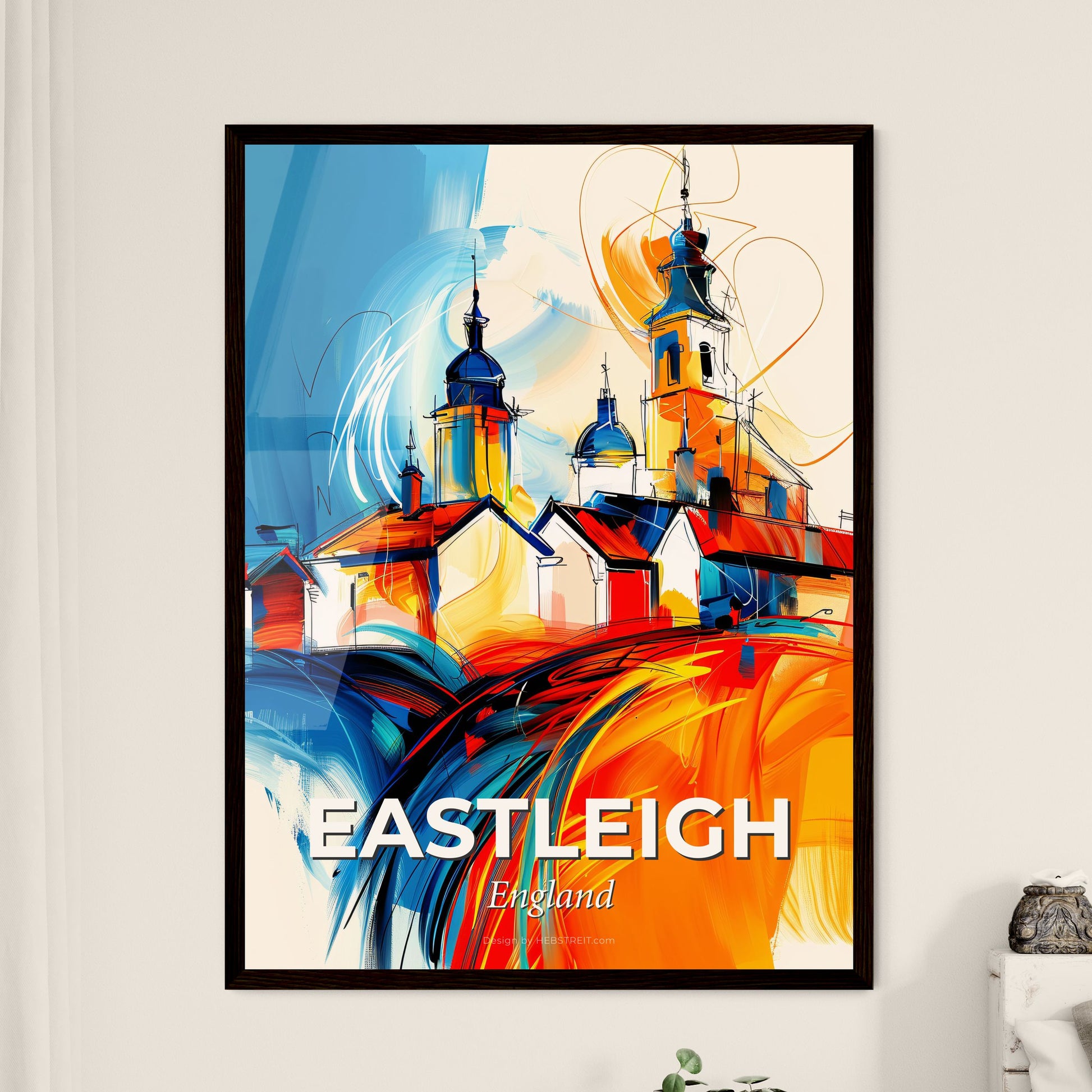 Vibrant Eastleigh, England - A Painting Of A Building With Towers