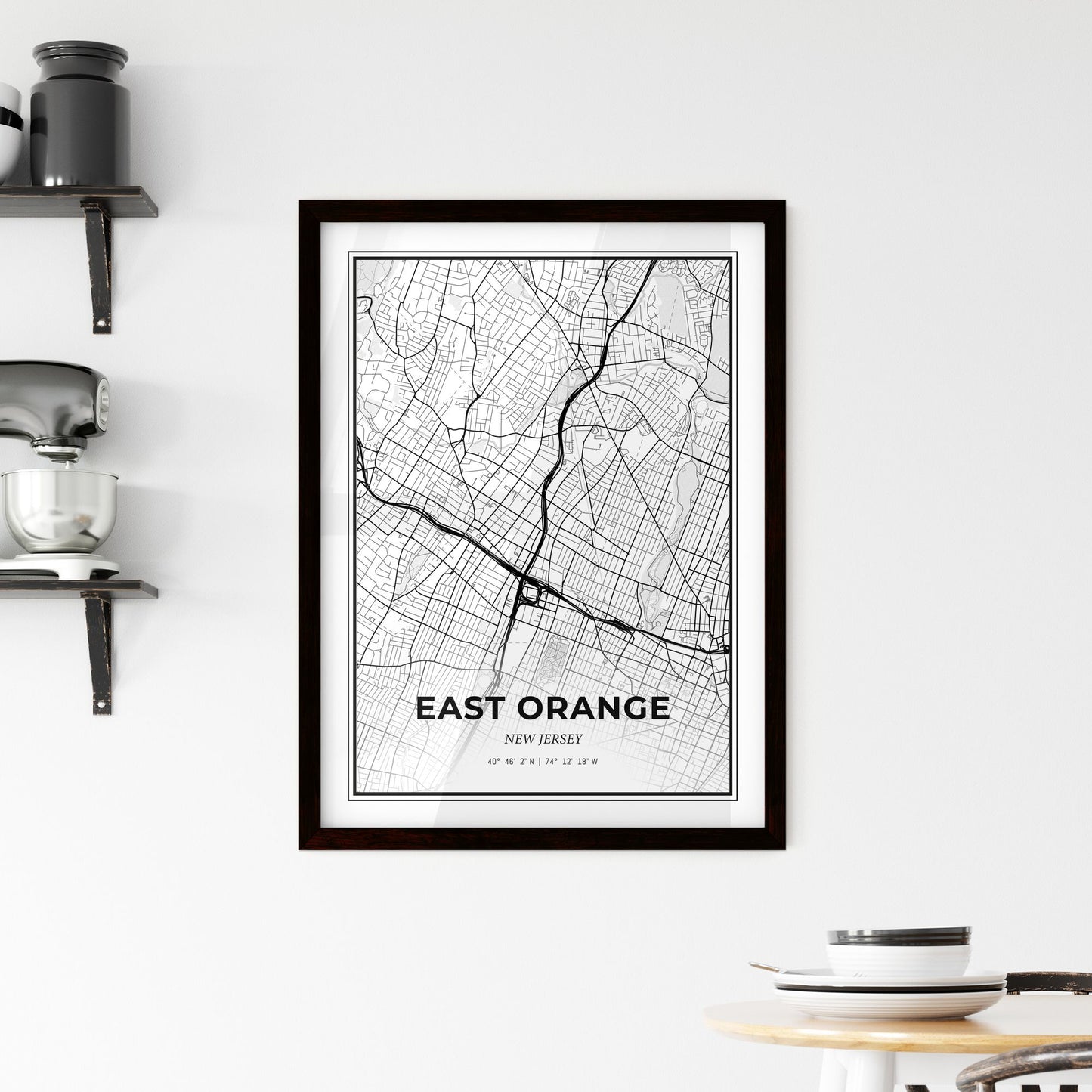 East Orange New Jersey - Minimal City Map