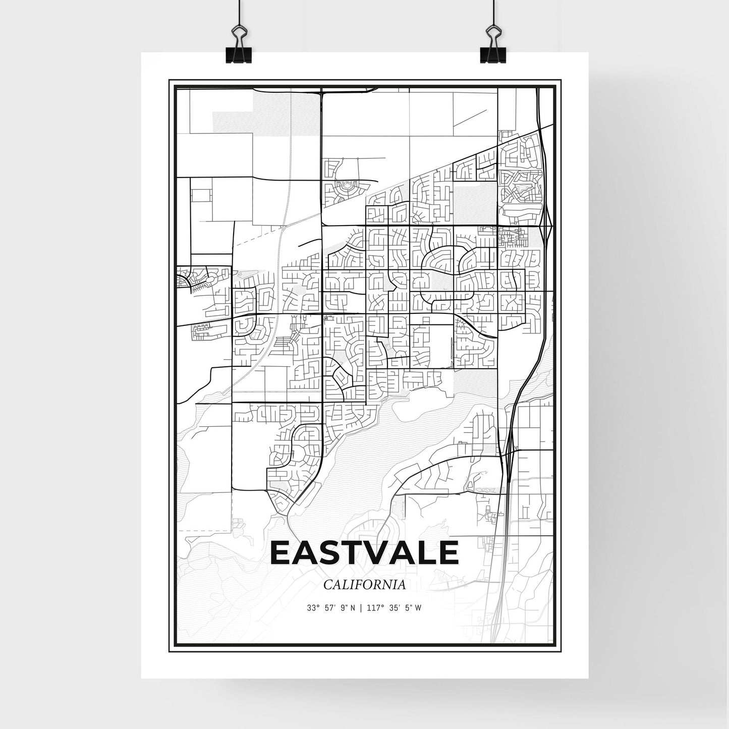 Eastvale California - Premium City Map Poster