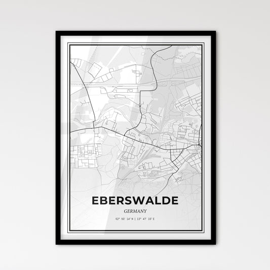 Eberswalde Germany - Scandinavian Style City Map for Modern Home Decor