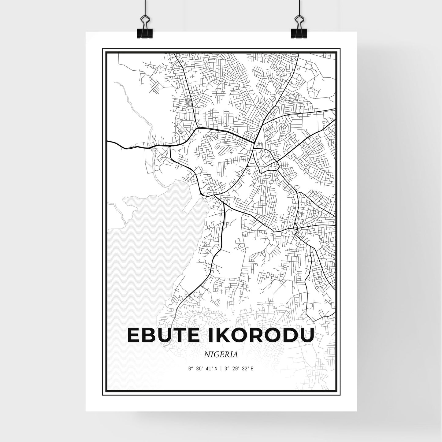 Ebute Ikorodu Nigeria - Premium City Map Poster