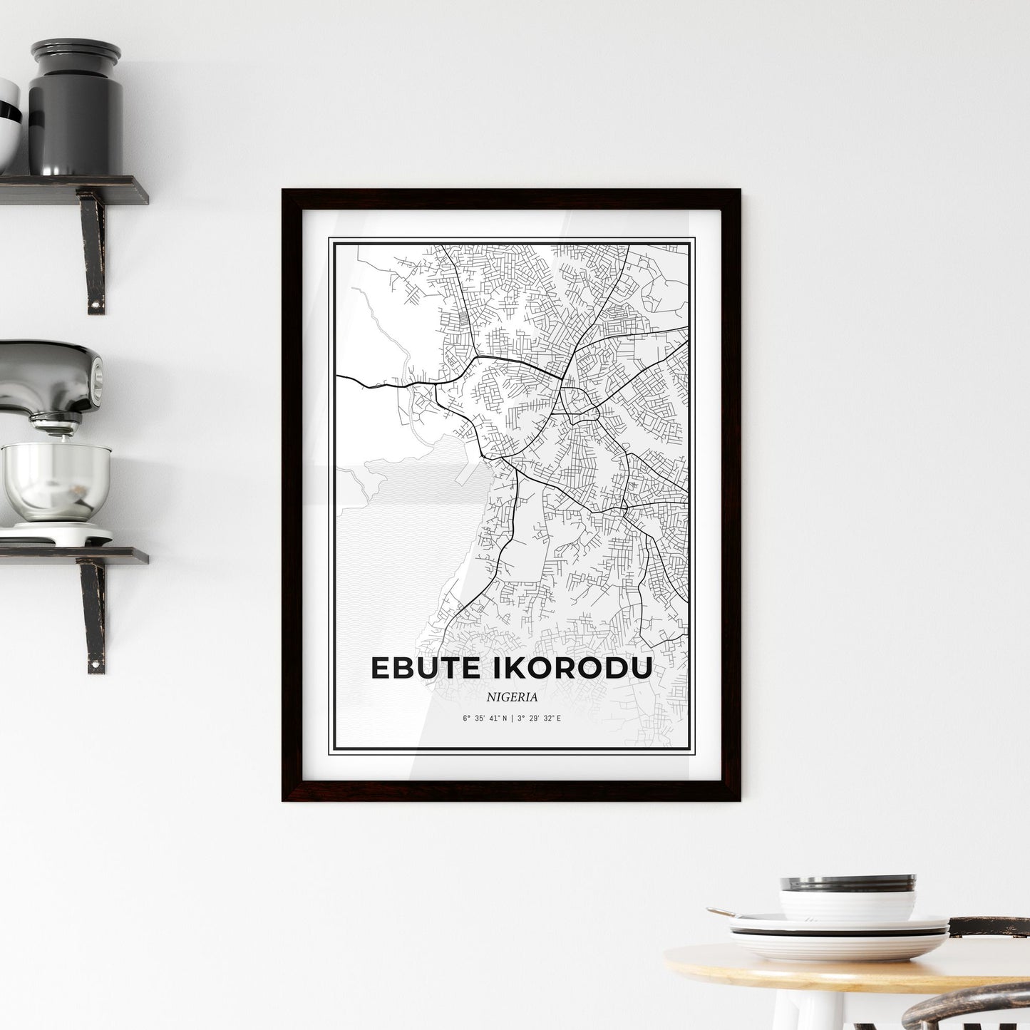 Ebute Ikorodu Nigeria - Minimal City Map