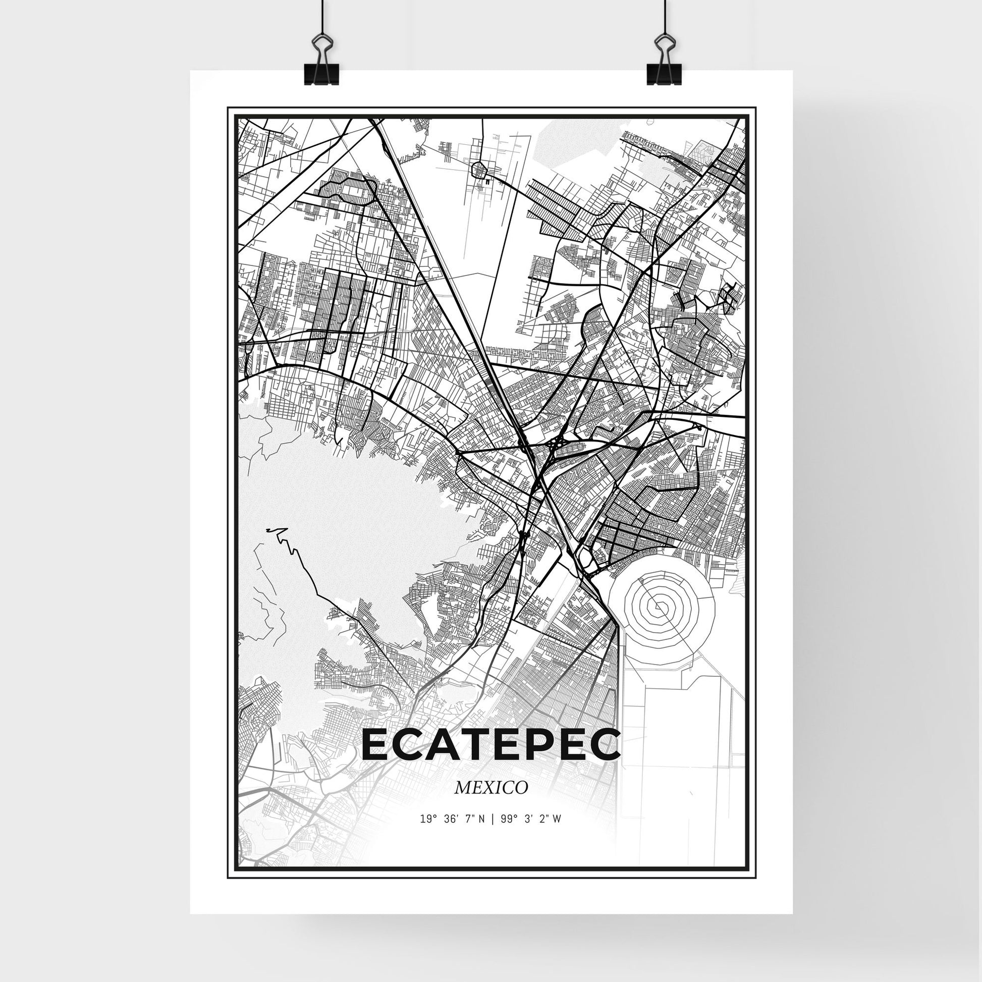 Ecatepec Mexico - Premium City Map Poster