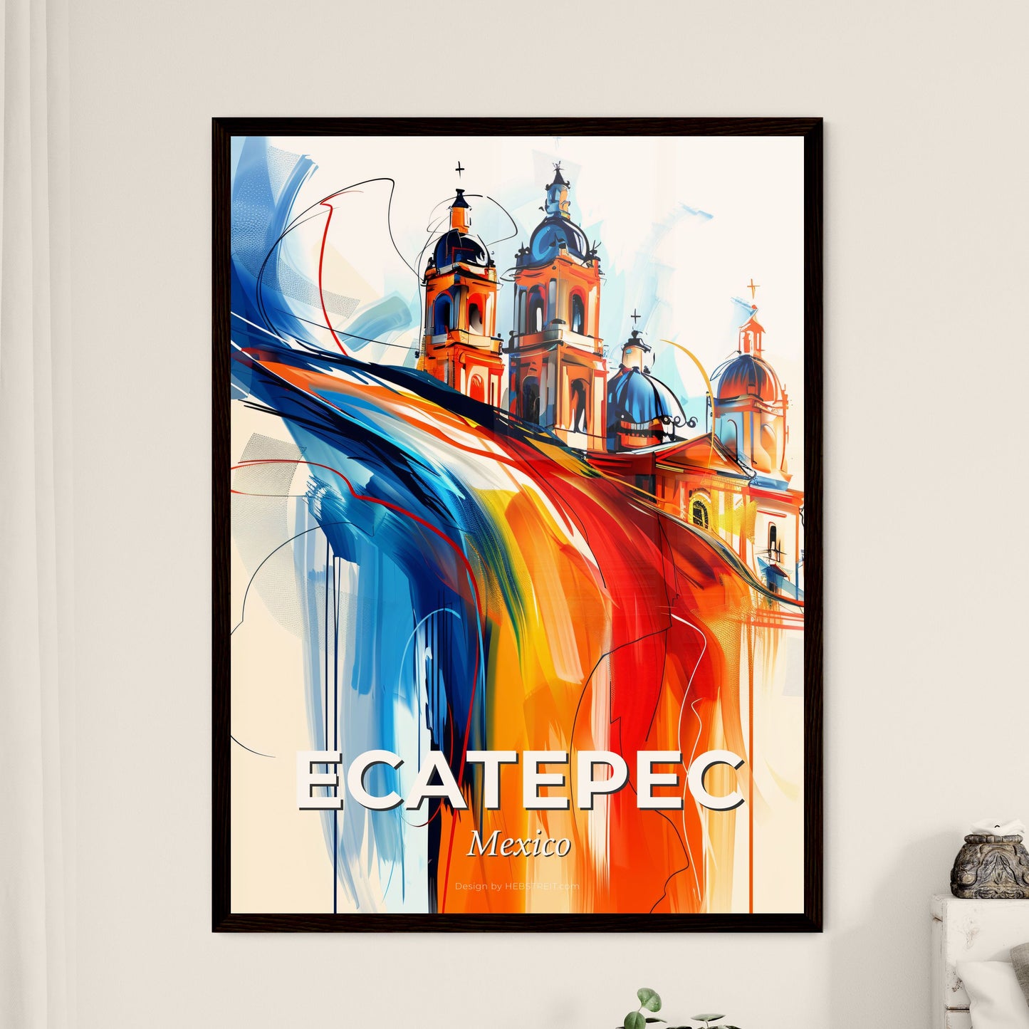 Vibrant Ecatepec, Mexico - A Painting Of A Building With Colorful Paint