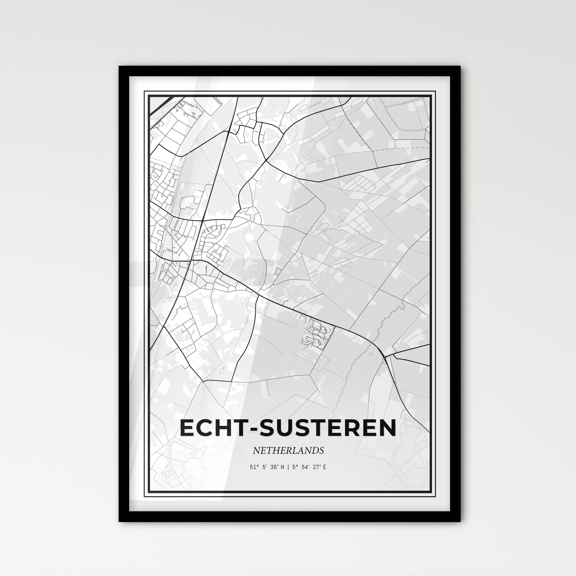  Echt-Susteren Netherlands - Scandinavian Style City Map for Modern Home Decor