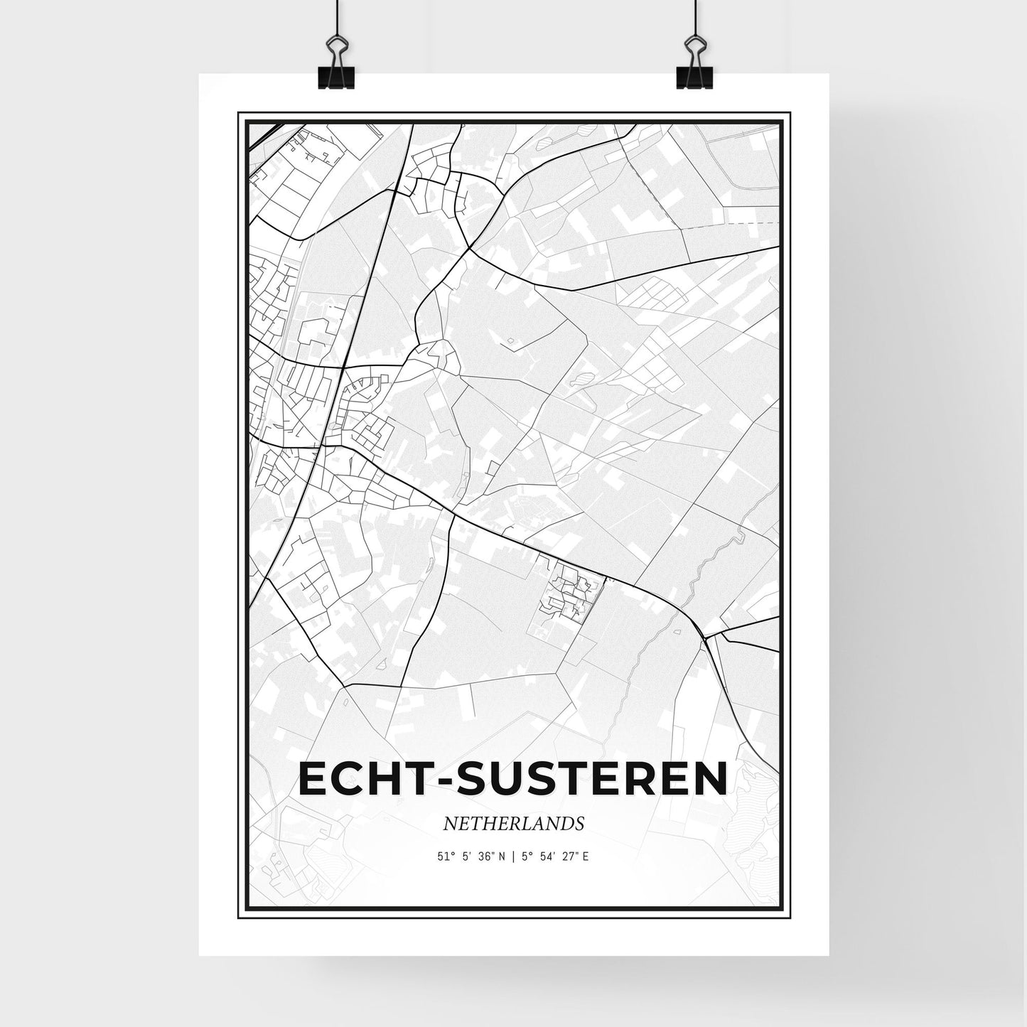  Echt-Susteren Netherlands - Premium City Map Poster