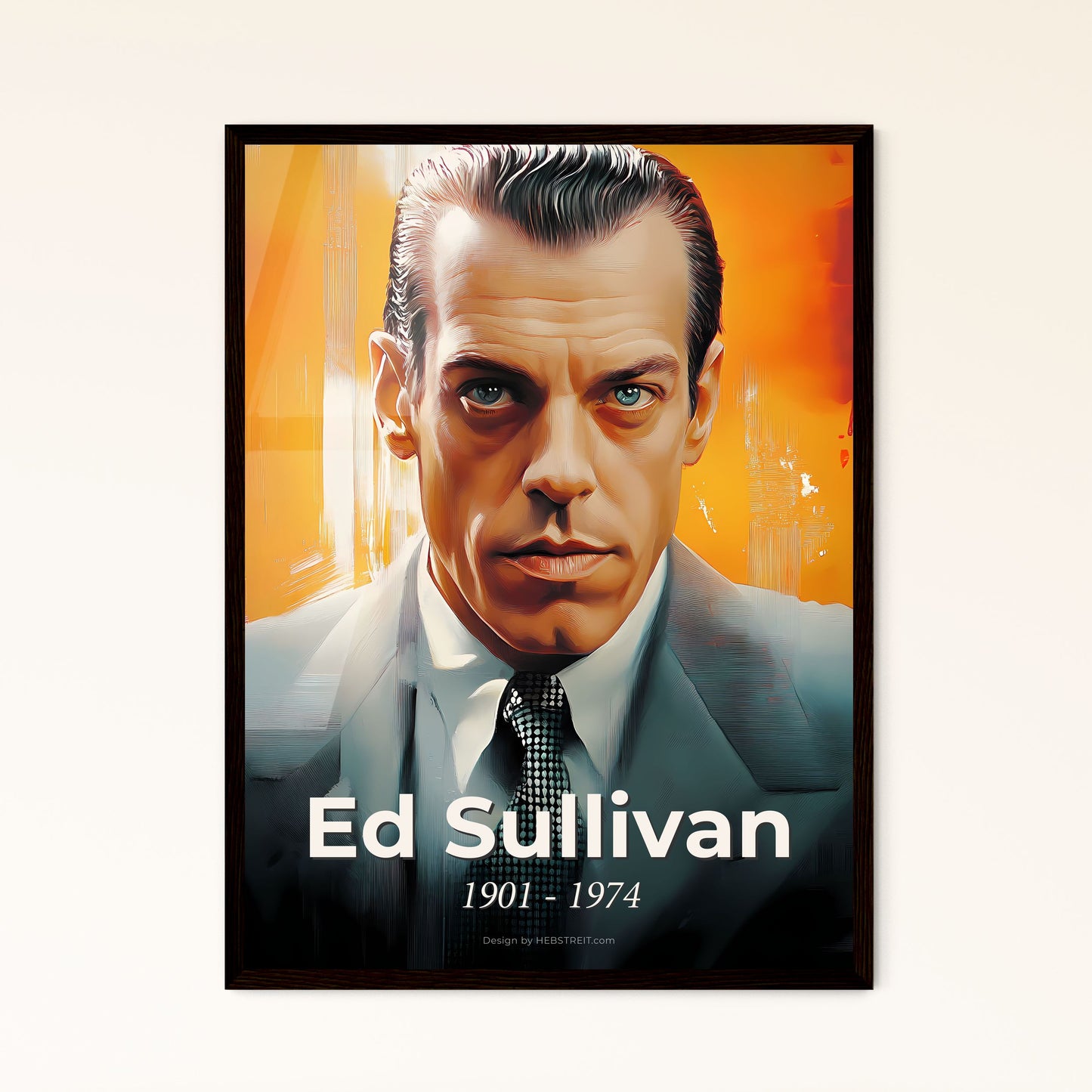 Portrait of Ed Sullivan, 1901 - 1974. Impressionistic painting of a man in a suit.