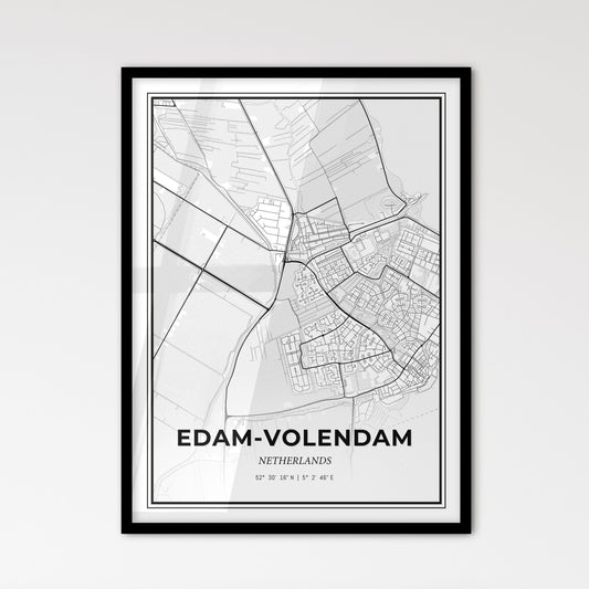  Edam-Volendam Netherlands - Scandinavian Style City Map for Modern Home Decor