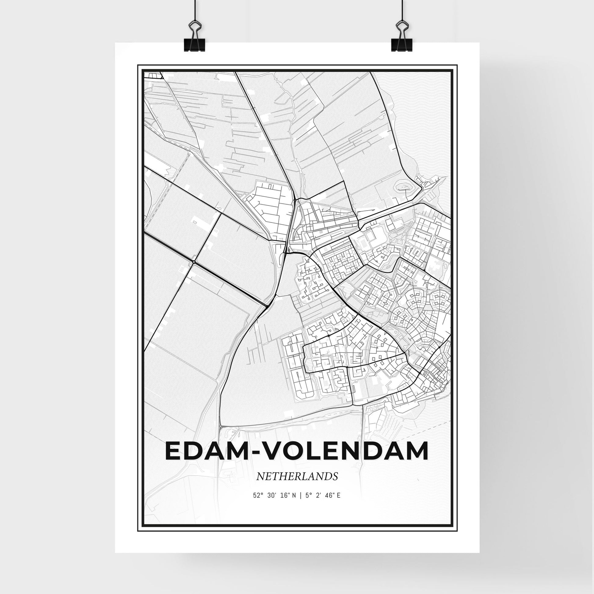  Edam-Volendam Netherlands - Premium City Map Poster