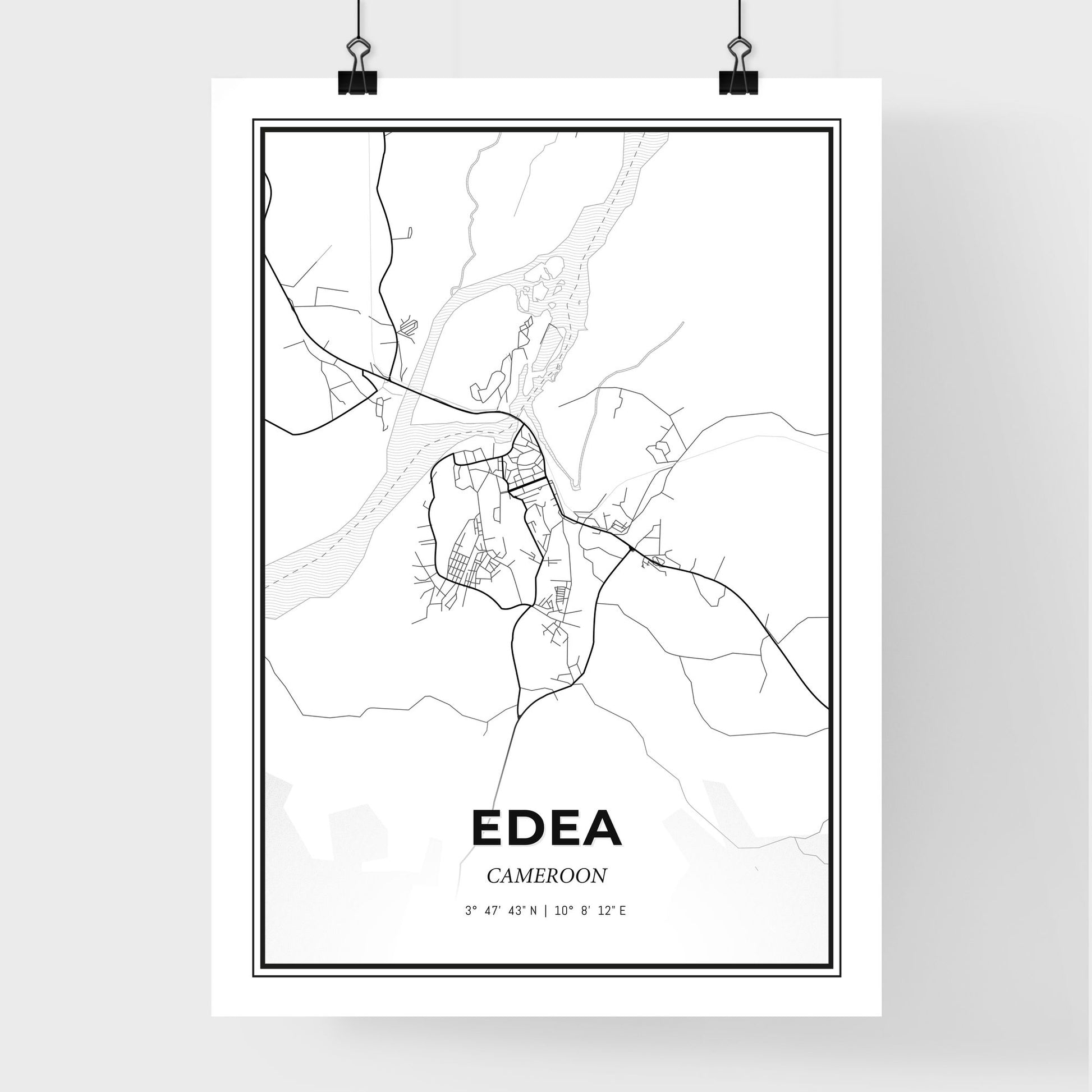 Edea Cameroon - Premium City Map Poster