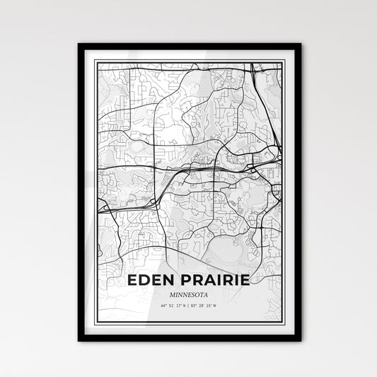 Eden Prairie Minnesota - Scandinavian Style City Map for Modern Home Decor