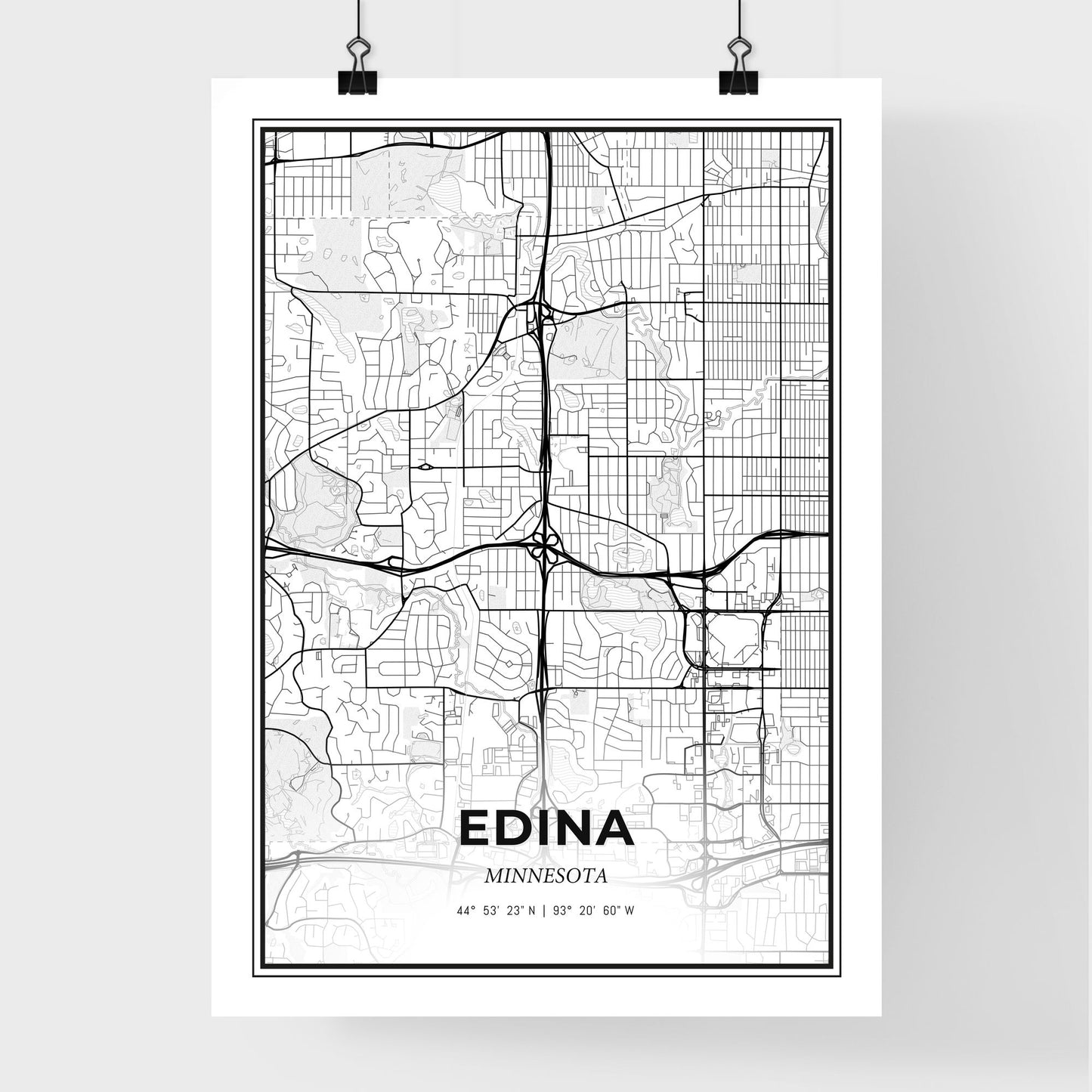 Edina Minnesota - Premium City Map Poster