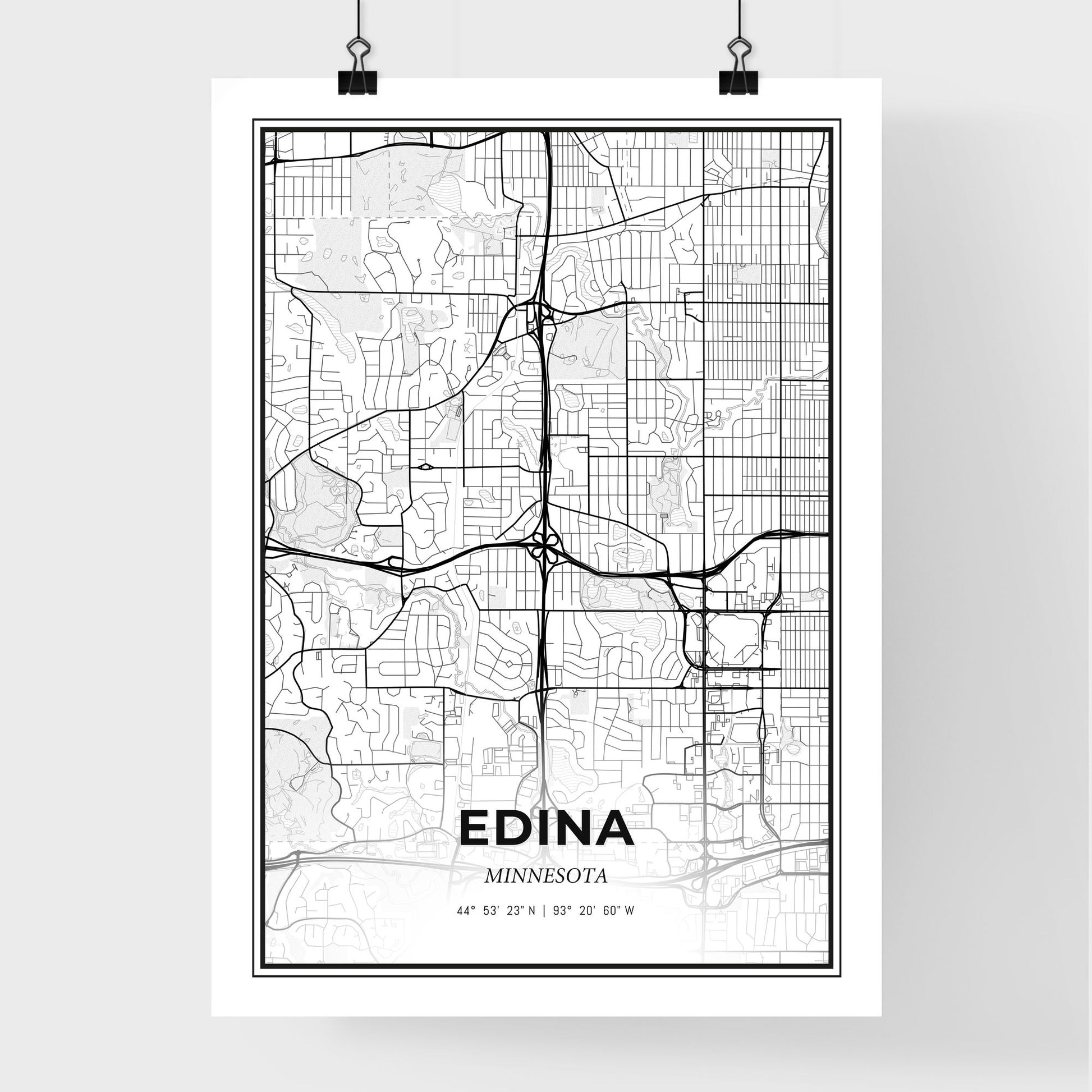 Edina Minnesota - Premium City Map Poster