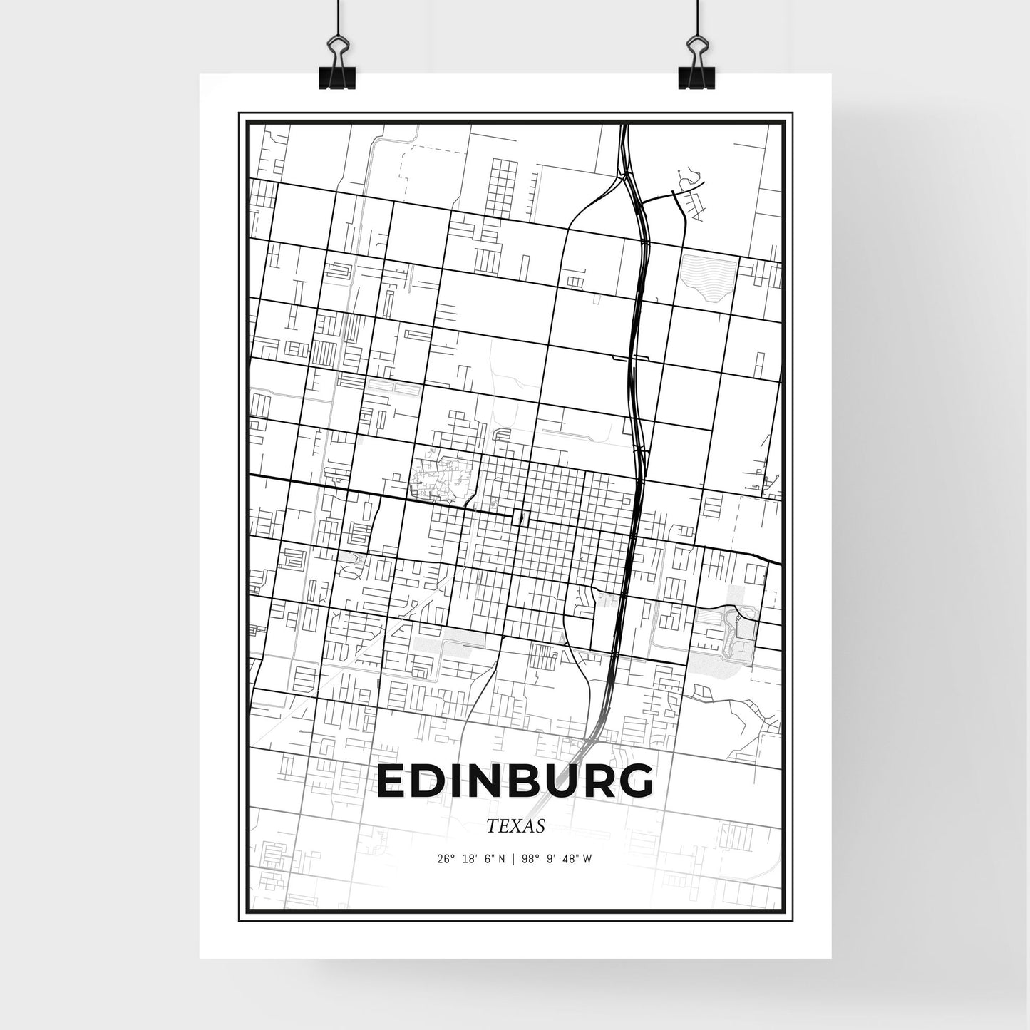 Edinburg Texas - Premium City Map Poster