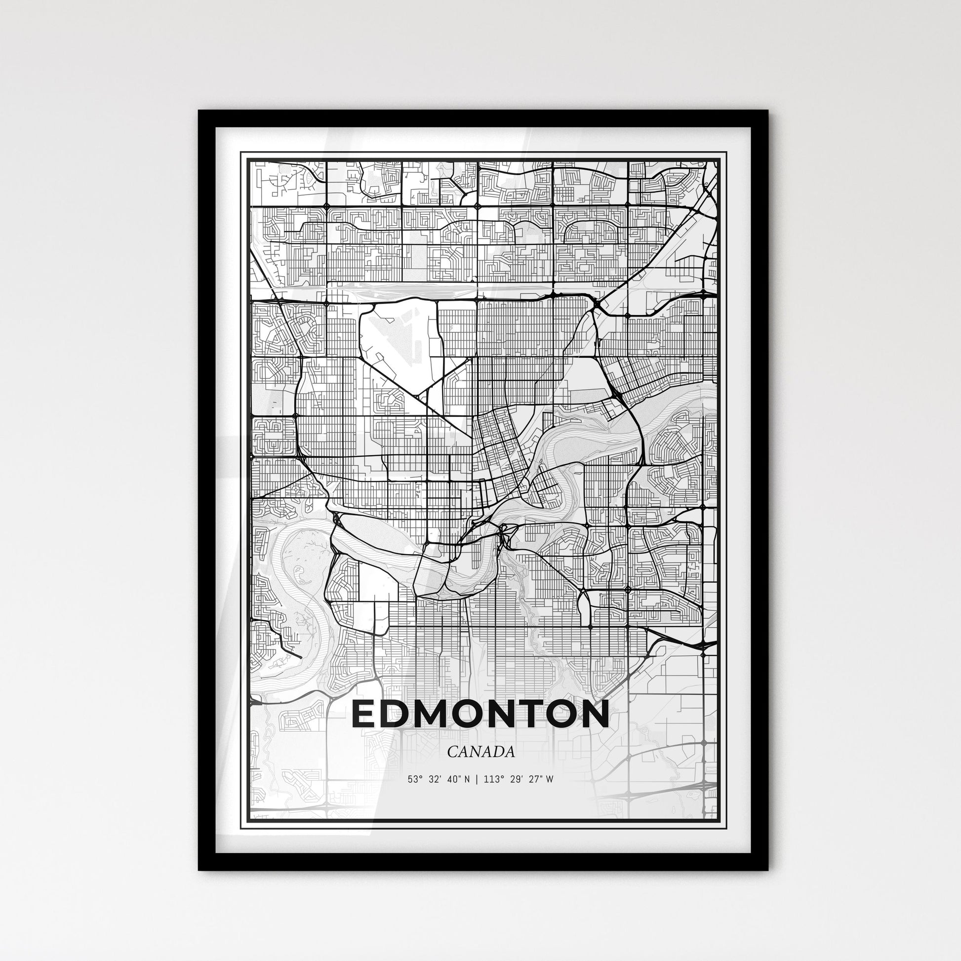 Edmonton Canada - Scandinavian Style City Map for Modern Home Decor