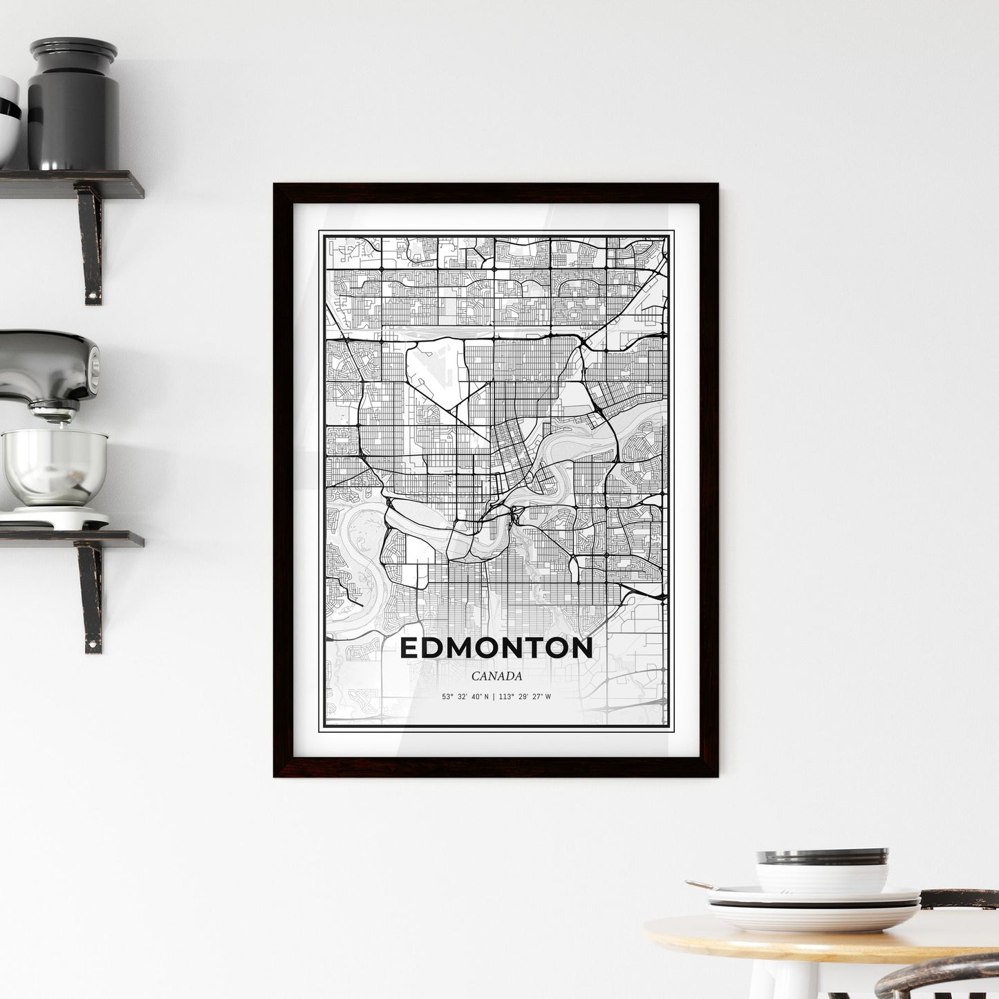 Edmonton Canada - Minimal City Map