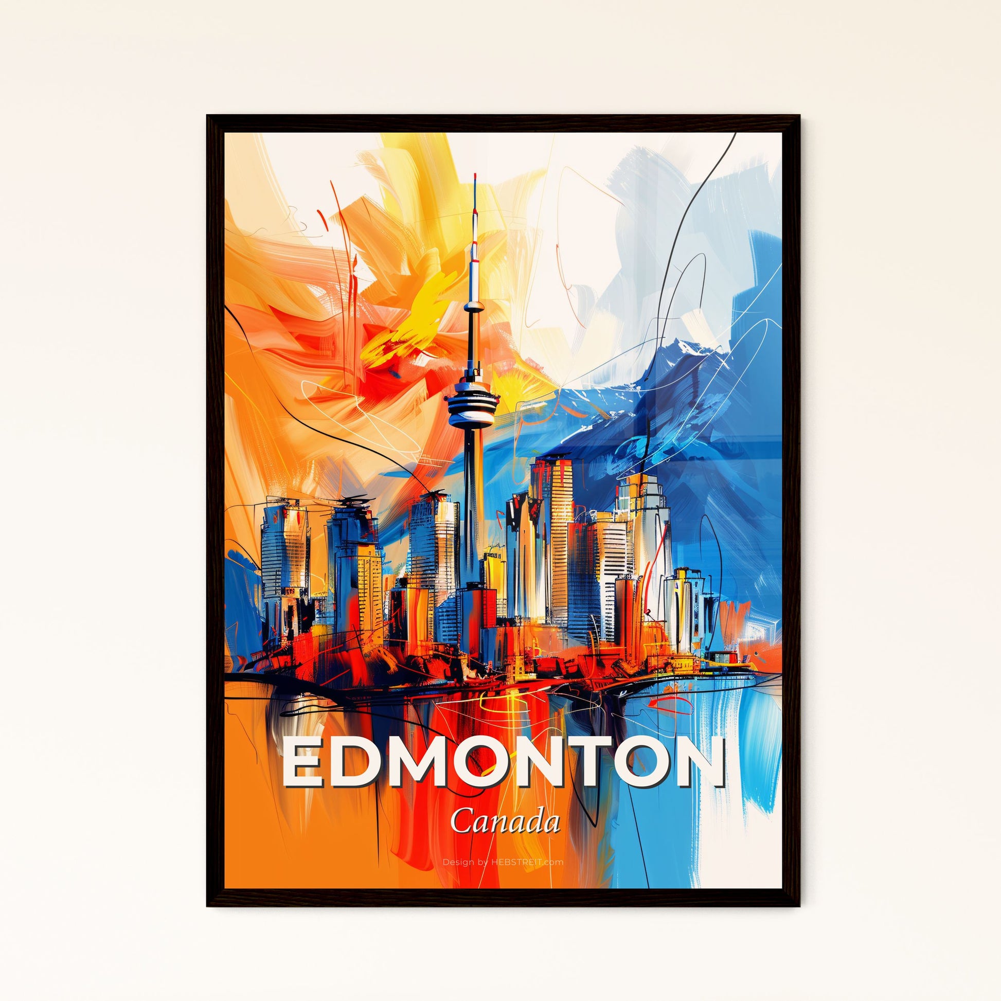 Vibrant Edmonton, Canada - A Painting Of A City