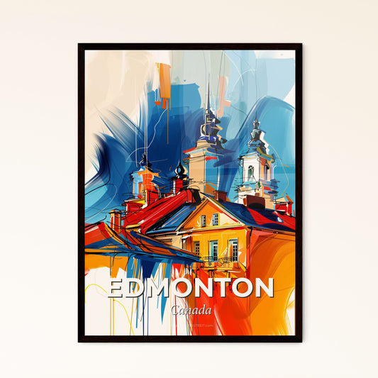 Vibrant Edmonton, Canada - A Painting Of A Building With Towers