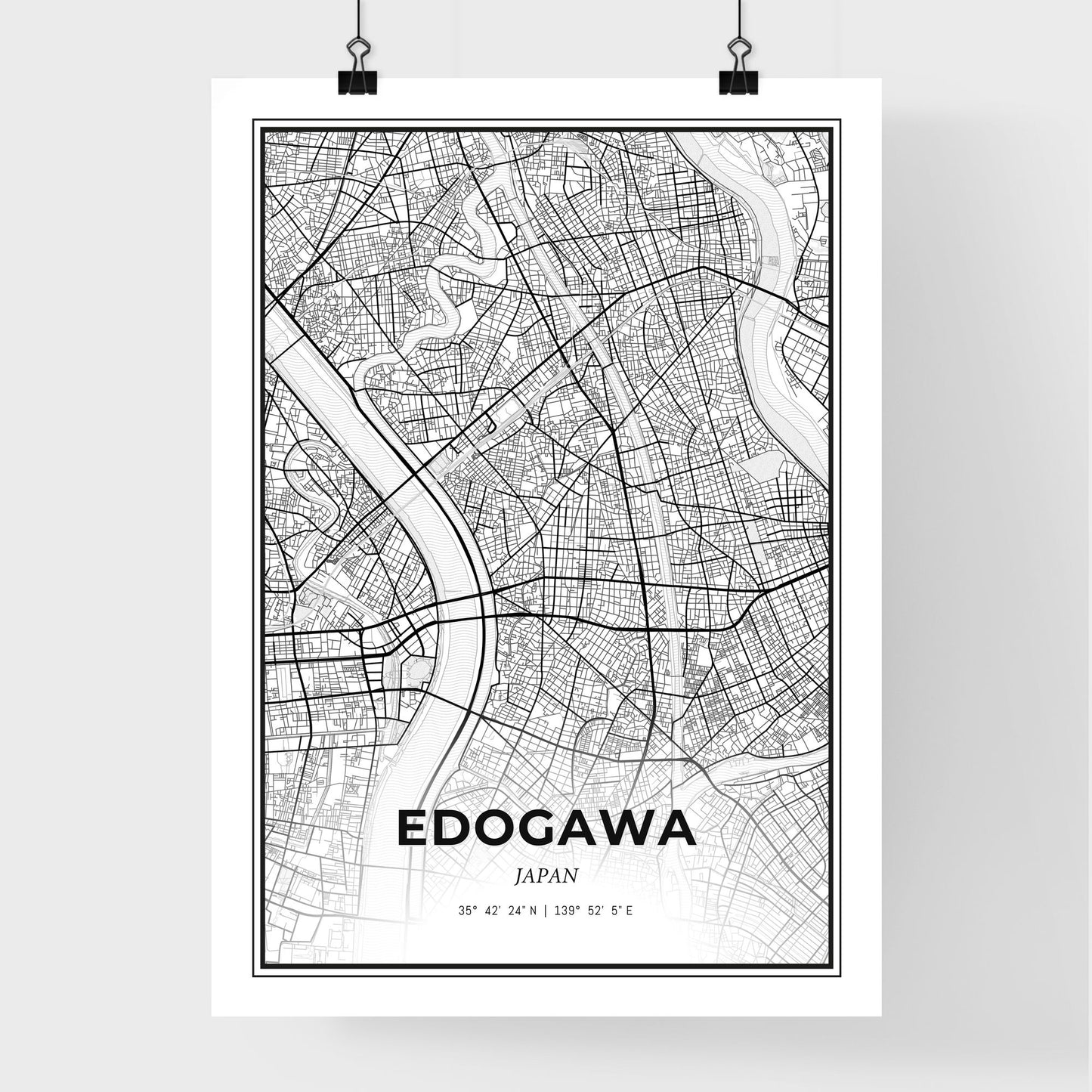 Edogawa Japan - Premium City Map Poster