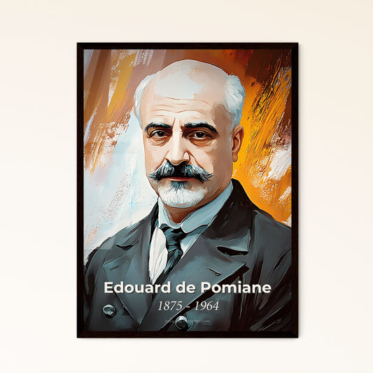 Portrait of Edouard de Pomiane, 1875 - 1964. Impressionistic painting of a man with a mustache.