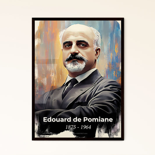 Portrait of Edouard de Pomiane, 1875 - 1964. Impressionistic painting of a man with a mustache and beard wearing a suit and tie.