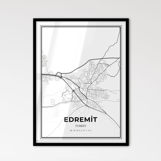 Edremit Turkey - Scandinavian Style City Map for Modern Home Decor