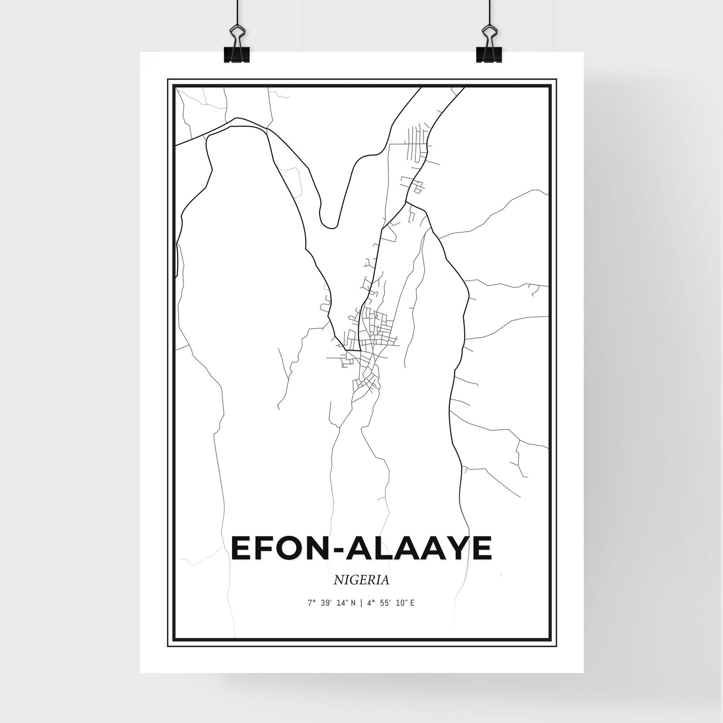 Efon-Alaaye Nigeria - Premium City Map Poster