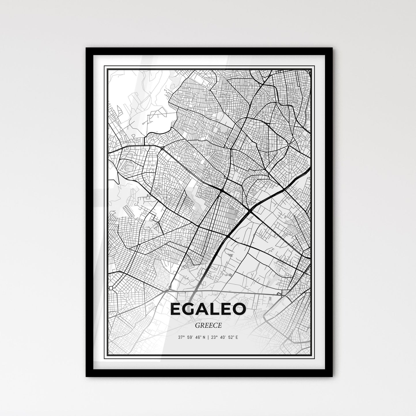 Egaleo Greece - Scandinavian Style City Map for Modern Home Decor