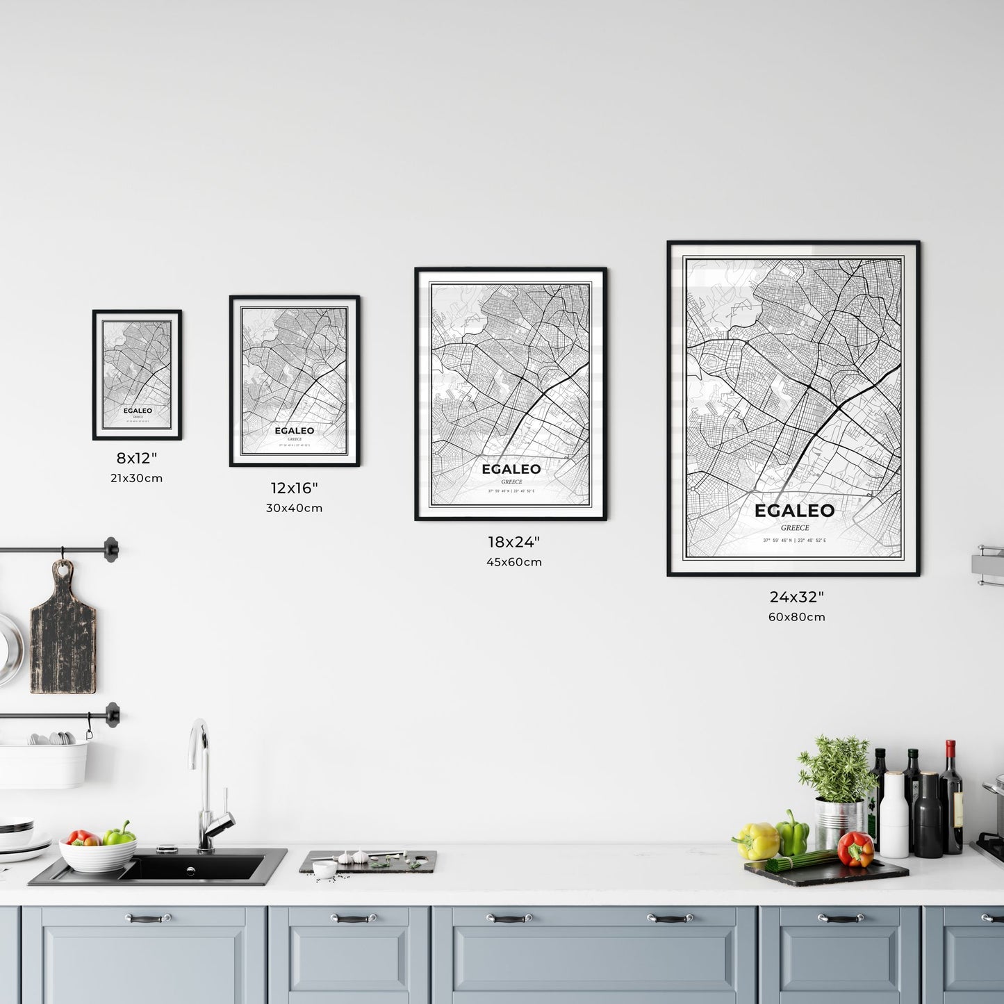 Egaleo Greece - Customizable Modern City Map