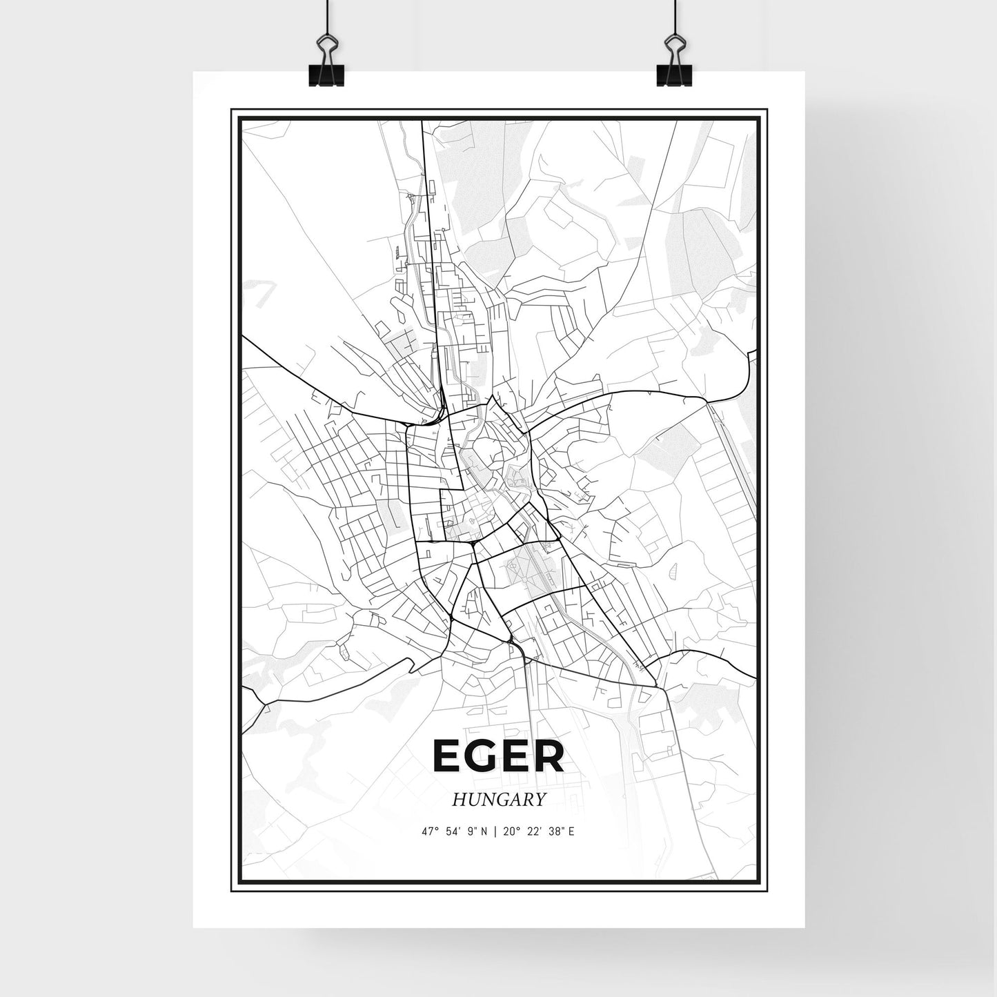 Eger Hungary - Premium City Map Poster