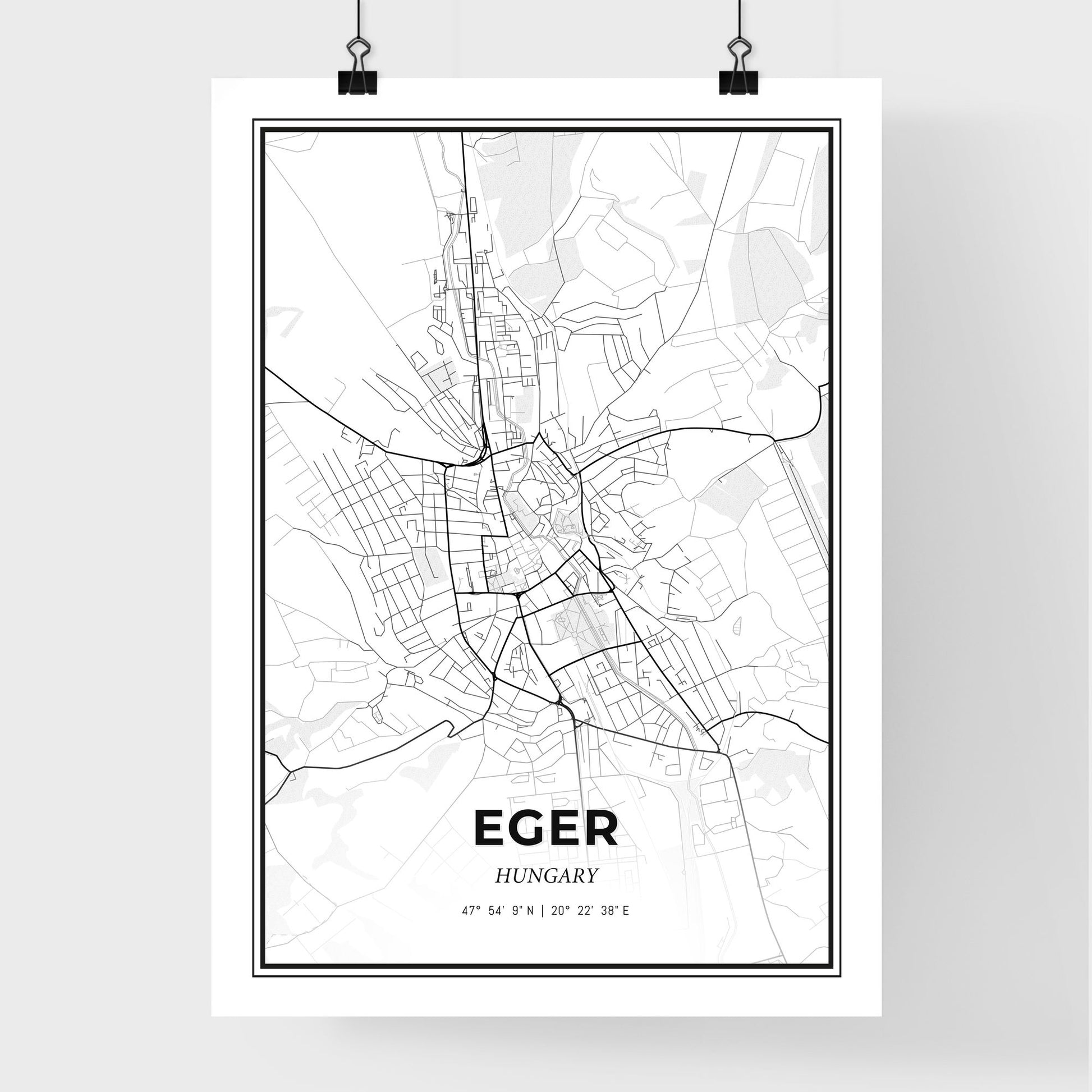 Eger Hungary - Premium City Map Poster