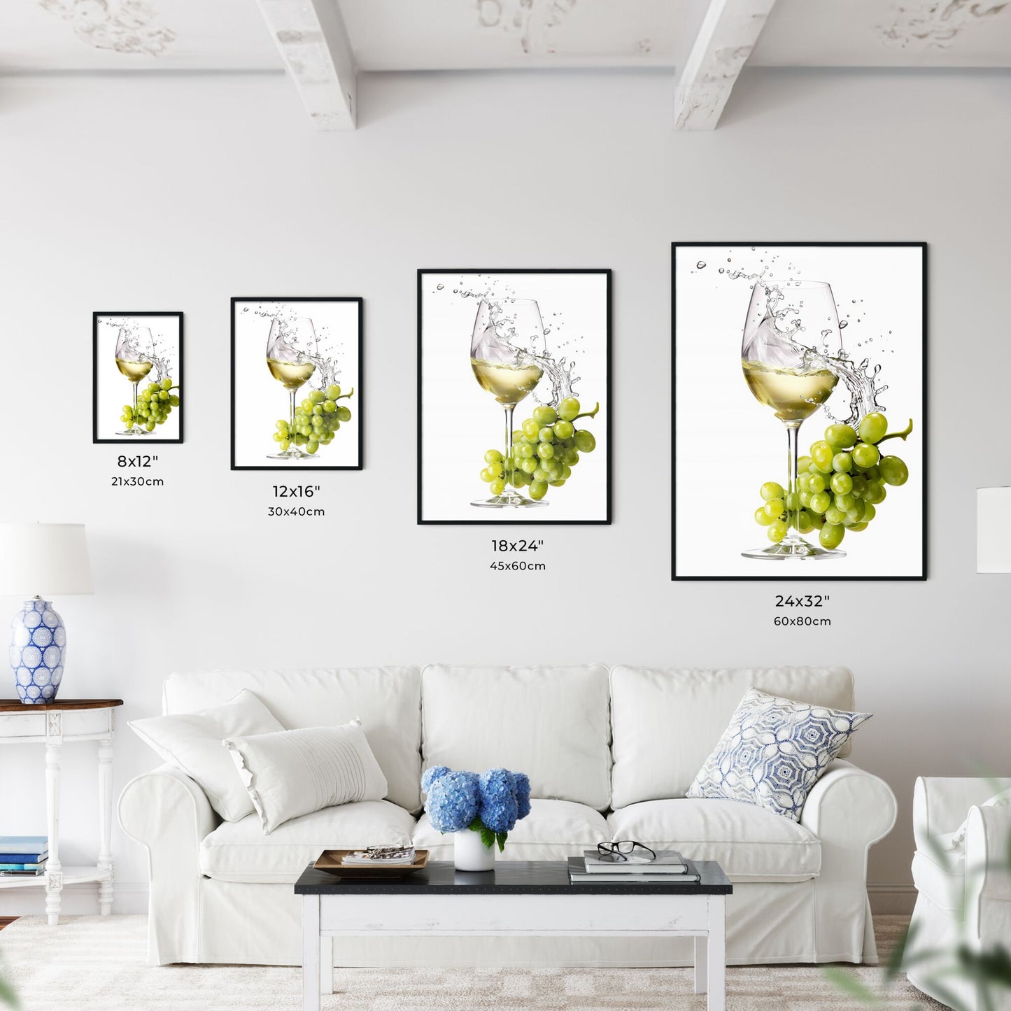 Vibrant Wine Glass and Grapes Painting - Artistic Print for Wall Art and Home Decor Default Title