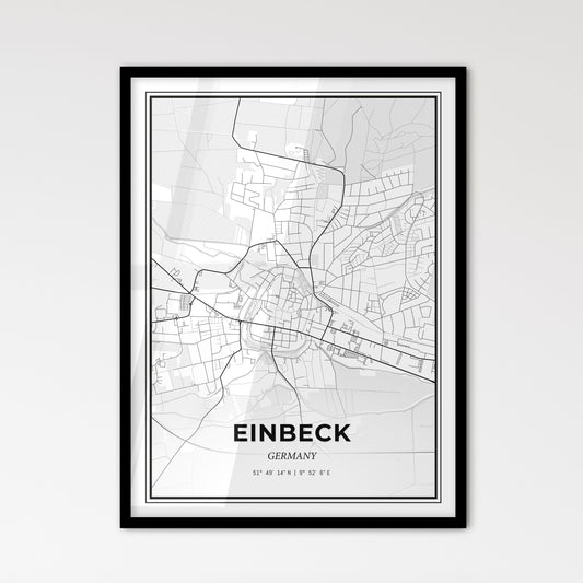 Einbeck Germany - Scandinavian Style City Map for Modern Home Decor