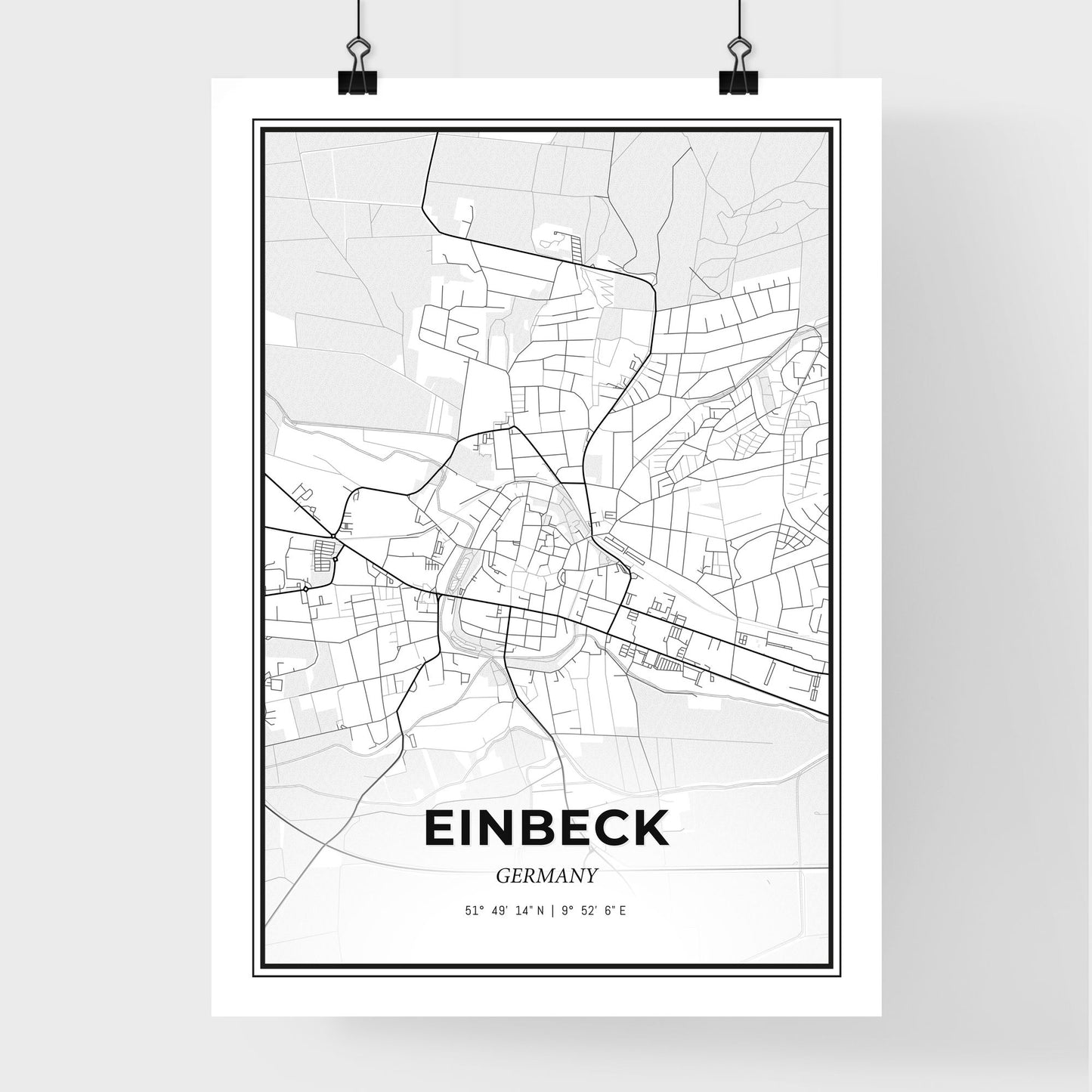 Einbeck Germany - Premium City Map Poster