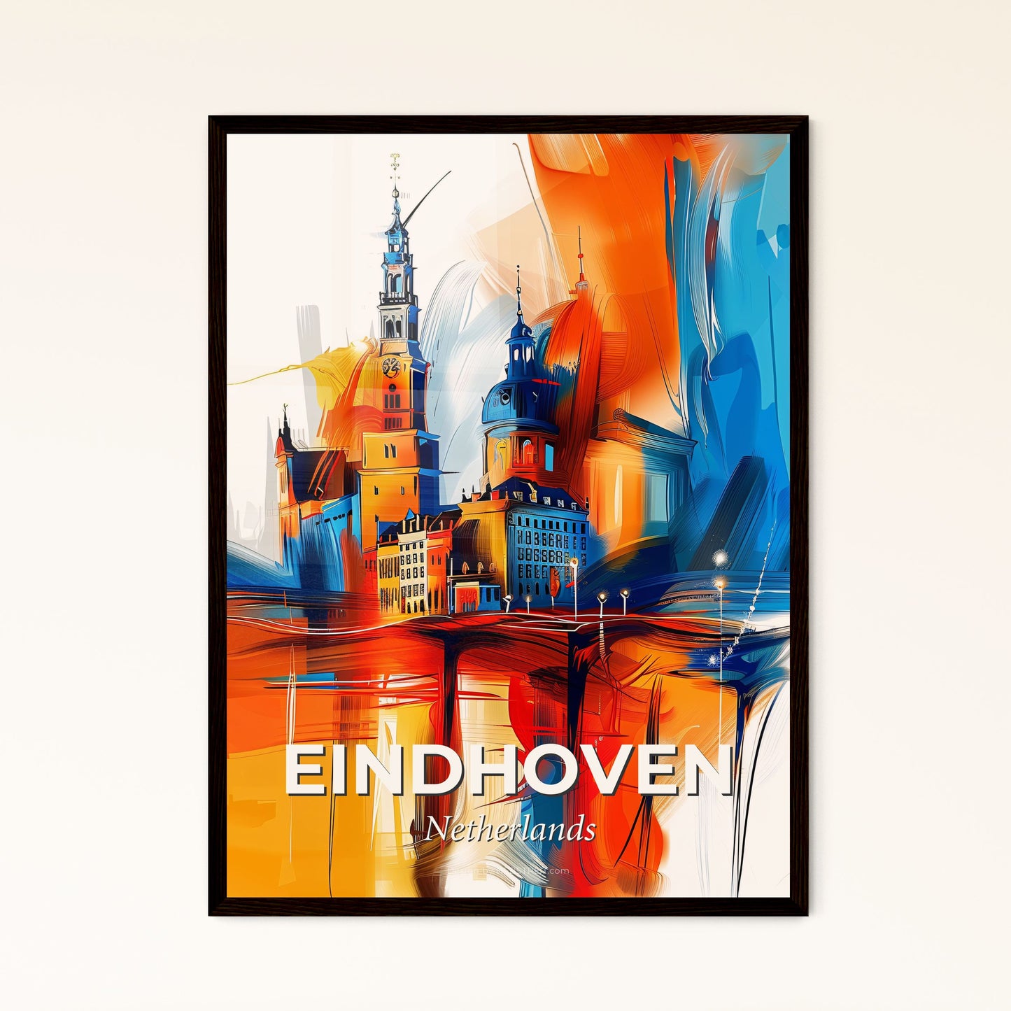 Vibrant Eindhoven, Netherlands - A Painting Of A Building