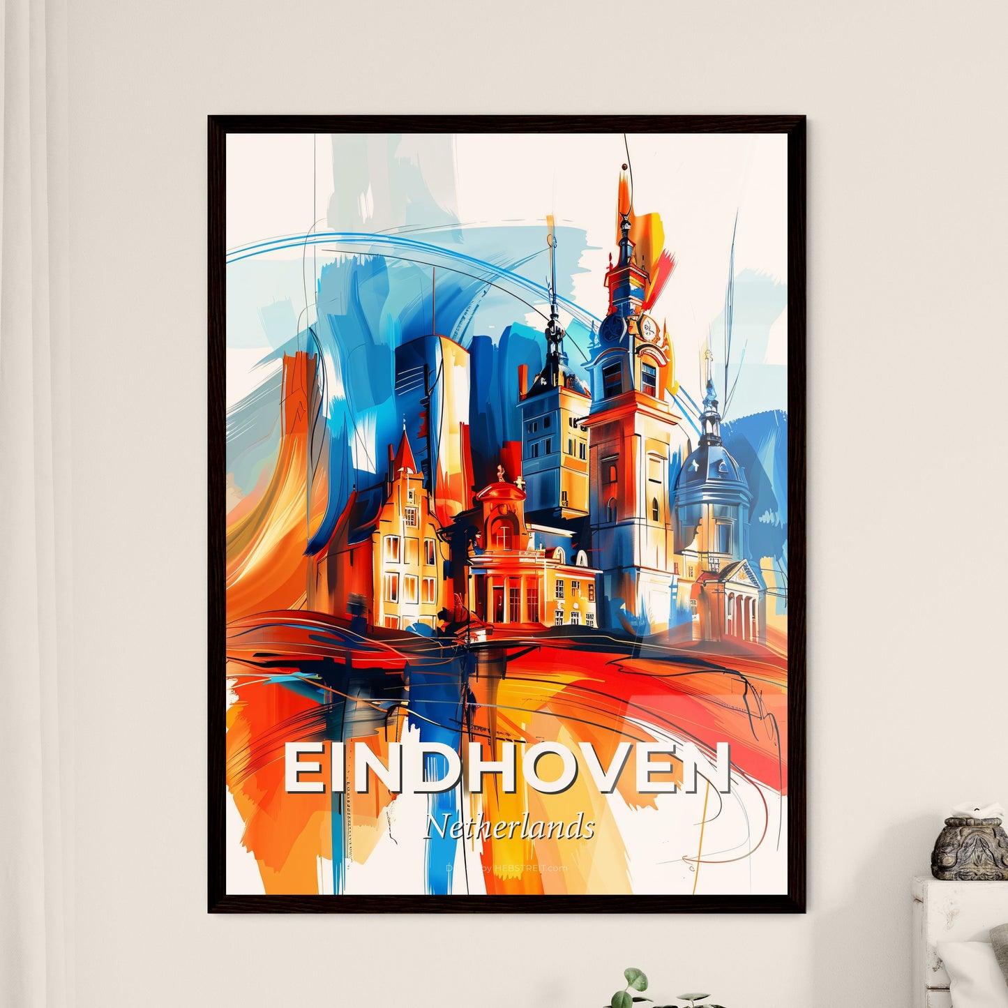 Vibrant Eindhoven, Netherlands - A Colorful Painting Of A Building