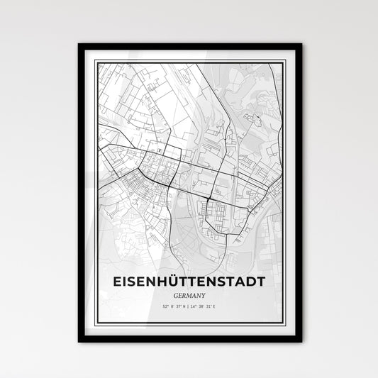 Eisenhuttenstadt Germany - Scandinavian Style City Map for Modern Home Decor