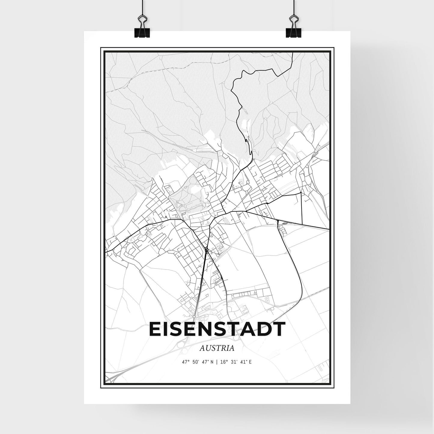 Eisenstadt Austria - Premium City Map Poster