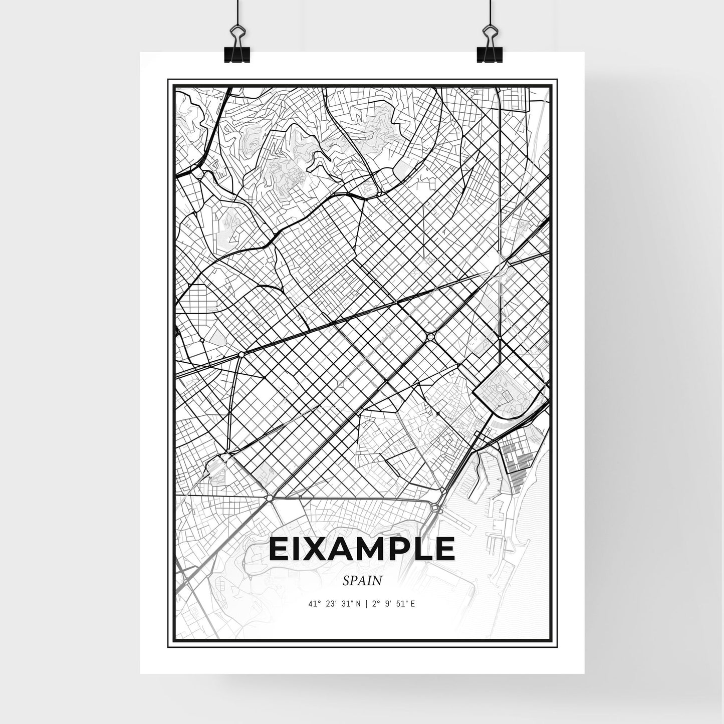 Eixample Spain - Premium City Map Poster