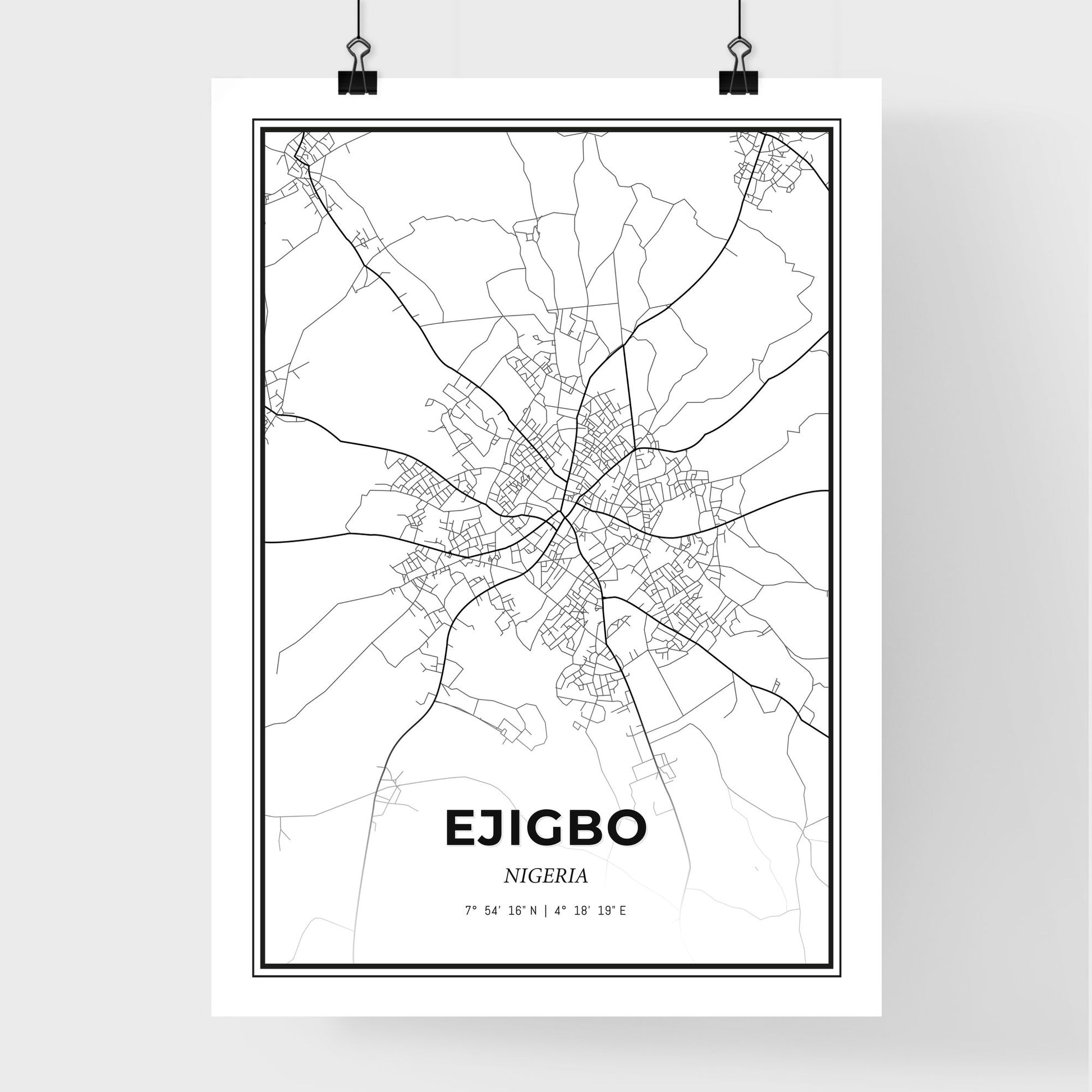 Ejigbo Nigeria - Premium City Map Poster