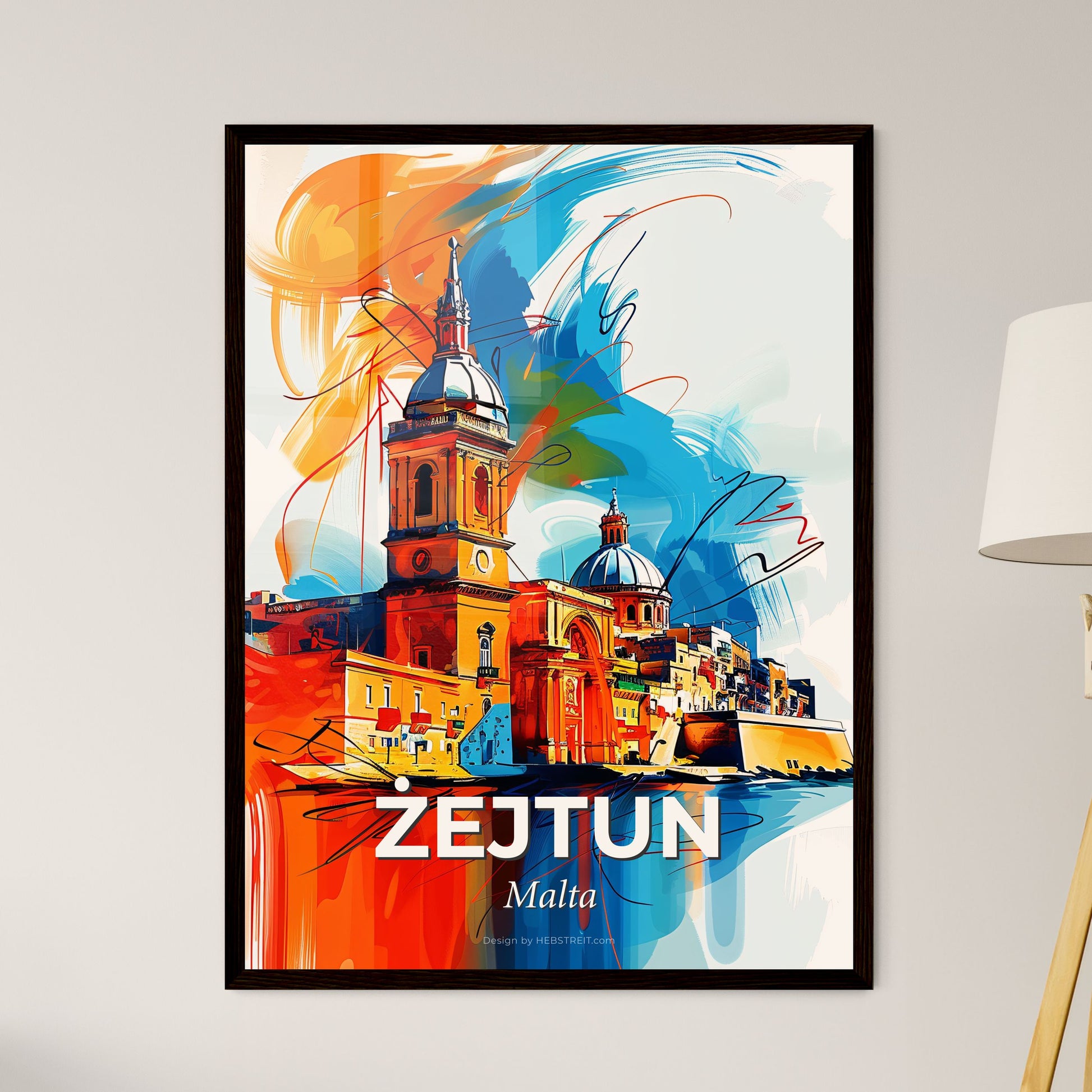 Vibrant  Żejtun, Malta - A Colorful Painting Of A Building