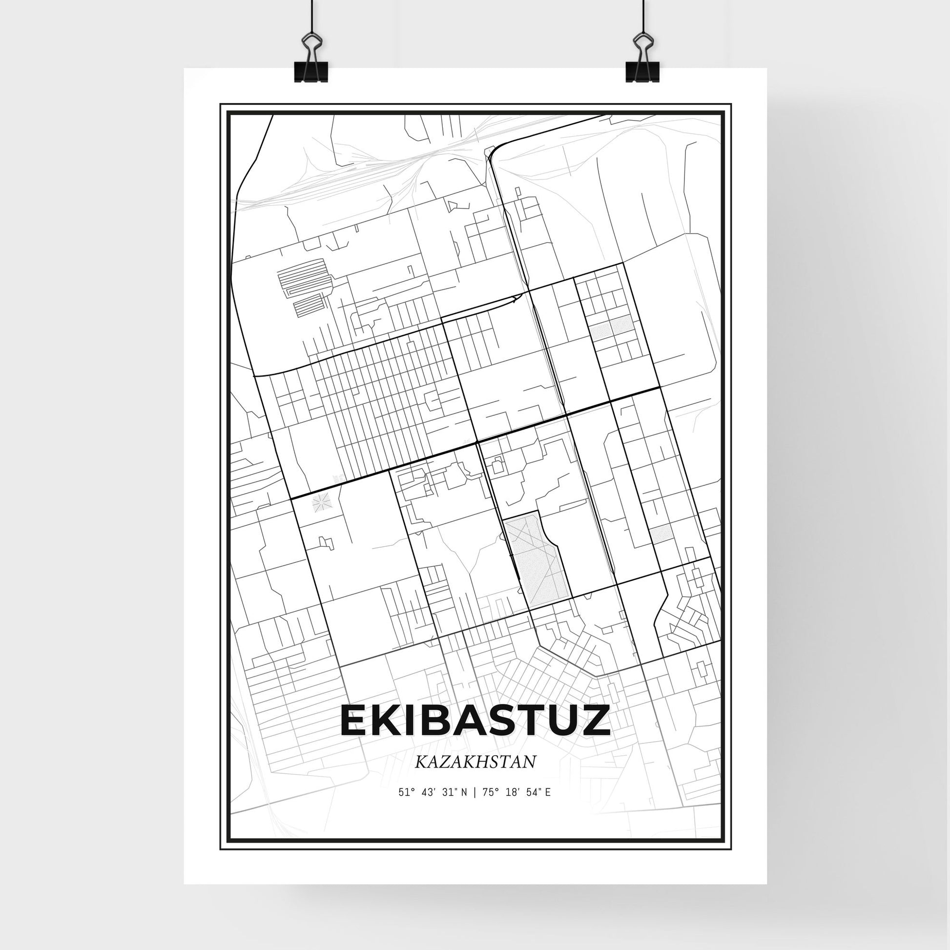 Ekibastuz Kazakhstan - Premium City Map Poster