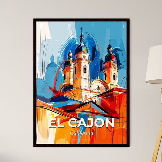 Vibrant El Cajon, California - A Painting Of A Building With Towers