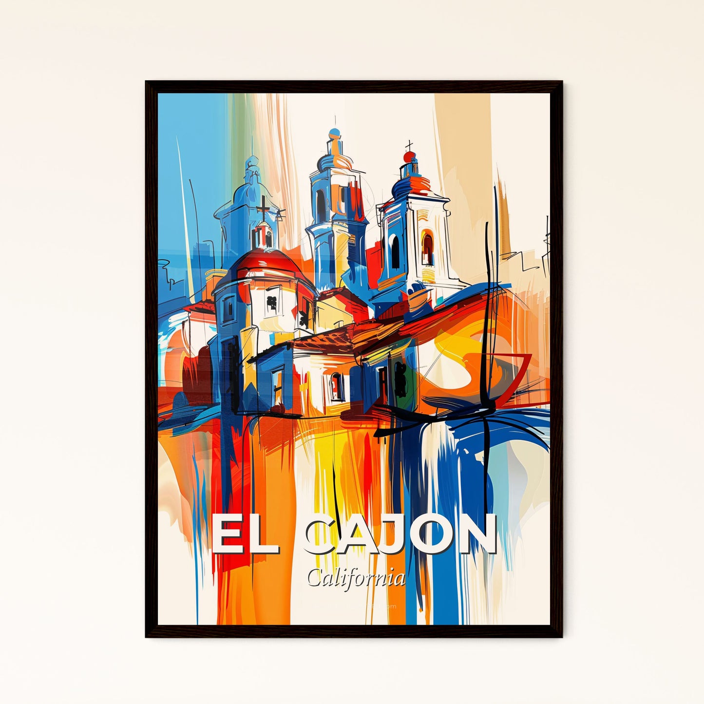 Vibrant El Cajon, California - A Painting Of A Building