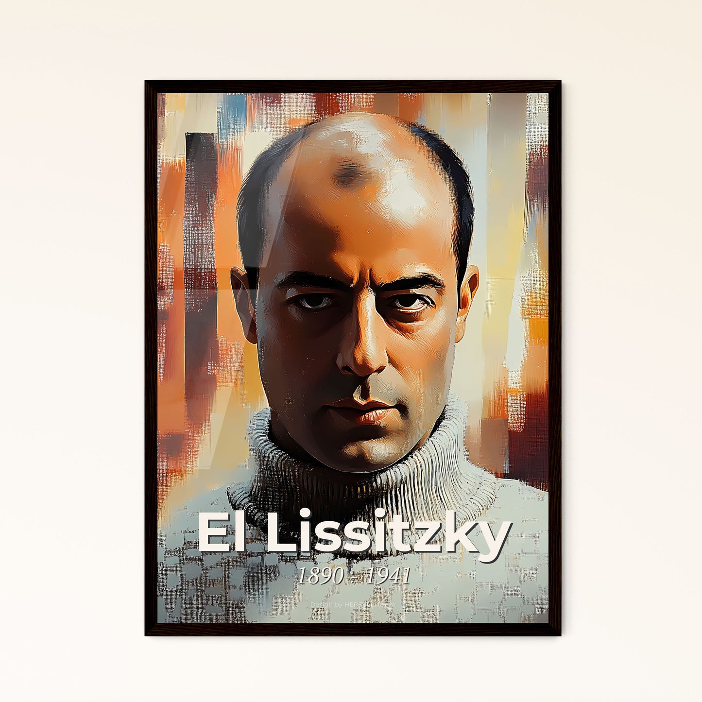 Portrait of El Lissitzky, 1890 - 1941. Impressionistic painting of a man in a sweater.