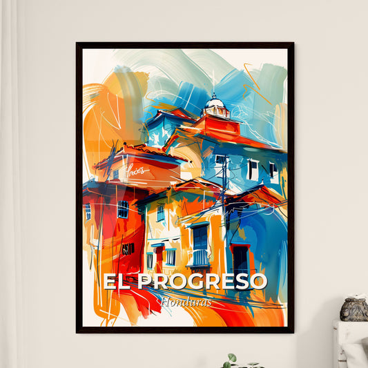 Vibrant El Progreso, Honduras - A Painting Of A Building